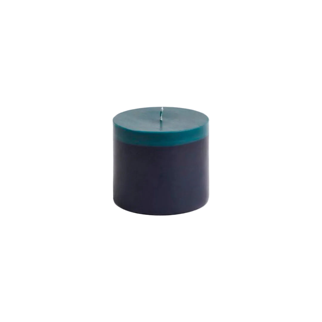 Pillar Candle M | off-white, blue & bordeaux