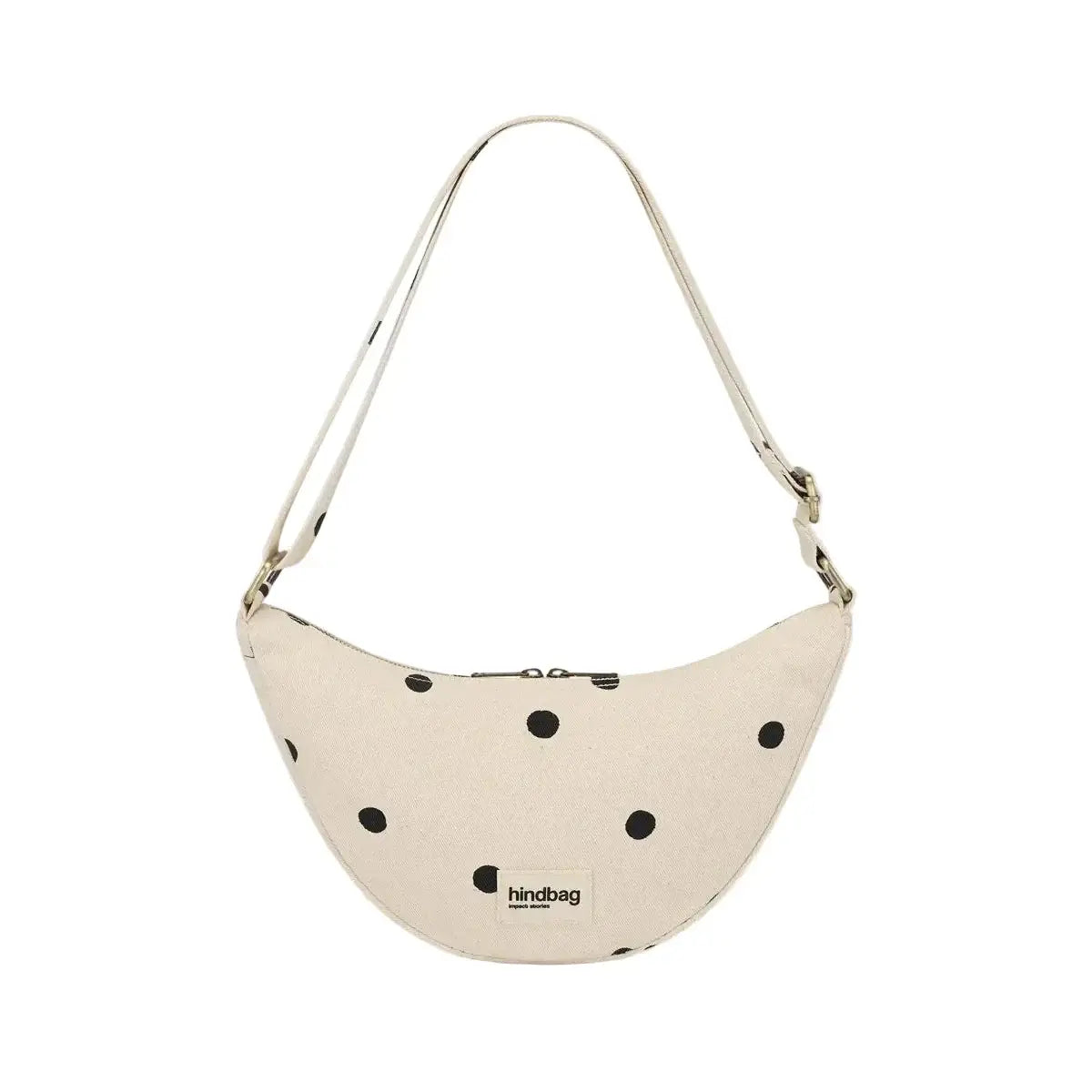 Sac demi-lune Andrea | pois écru