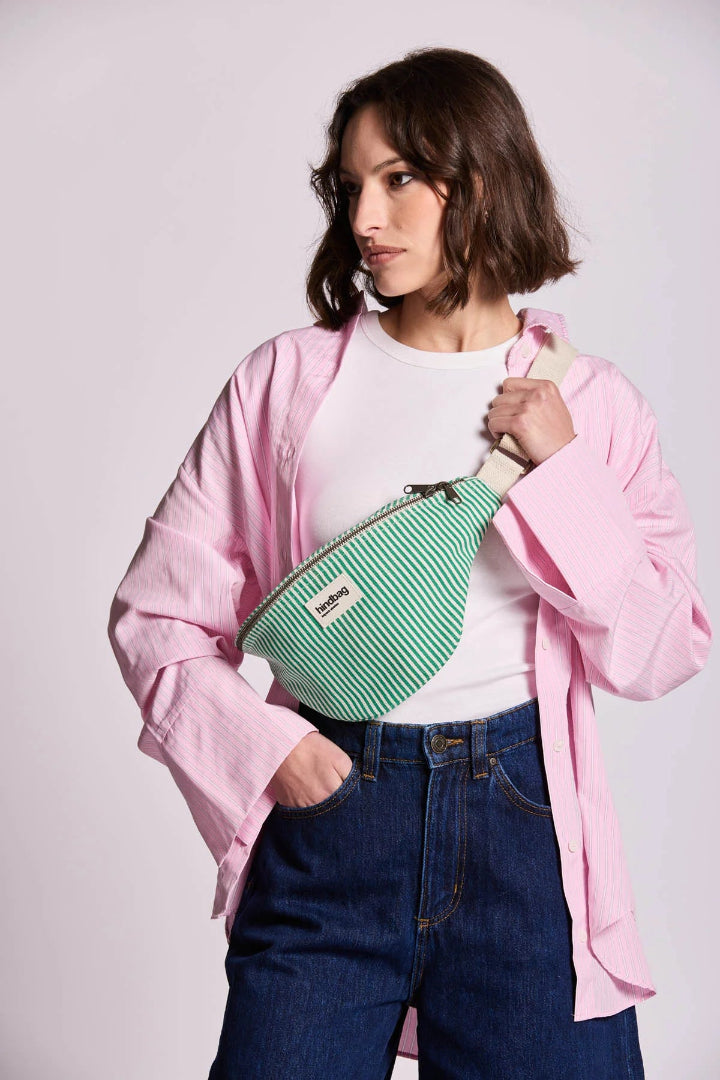 Sac banane Olivia rayé | vert