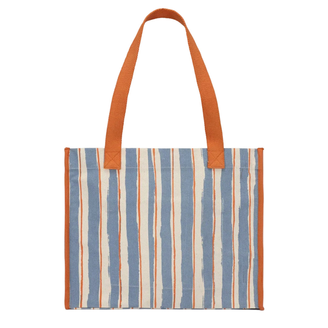Sac Cobas Claude rayé | orange, bleu, écru