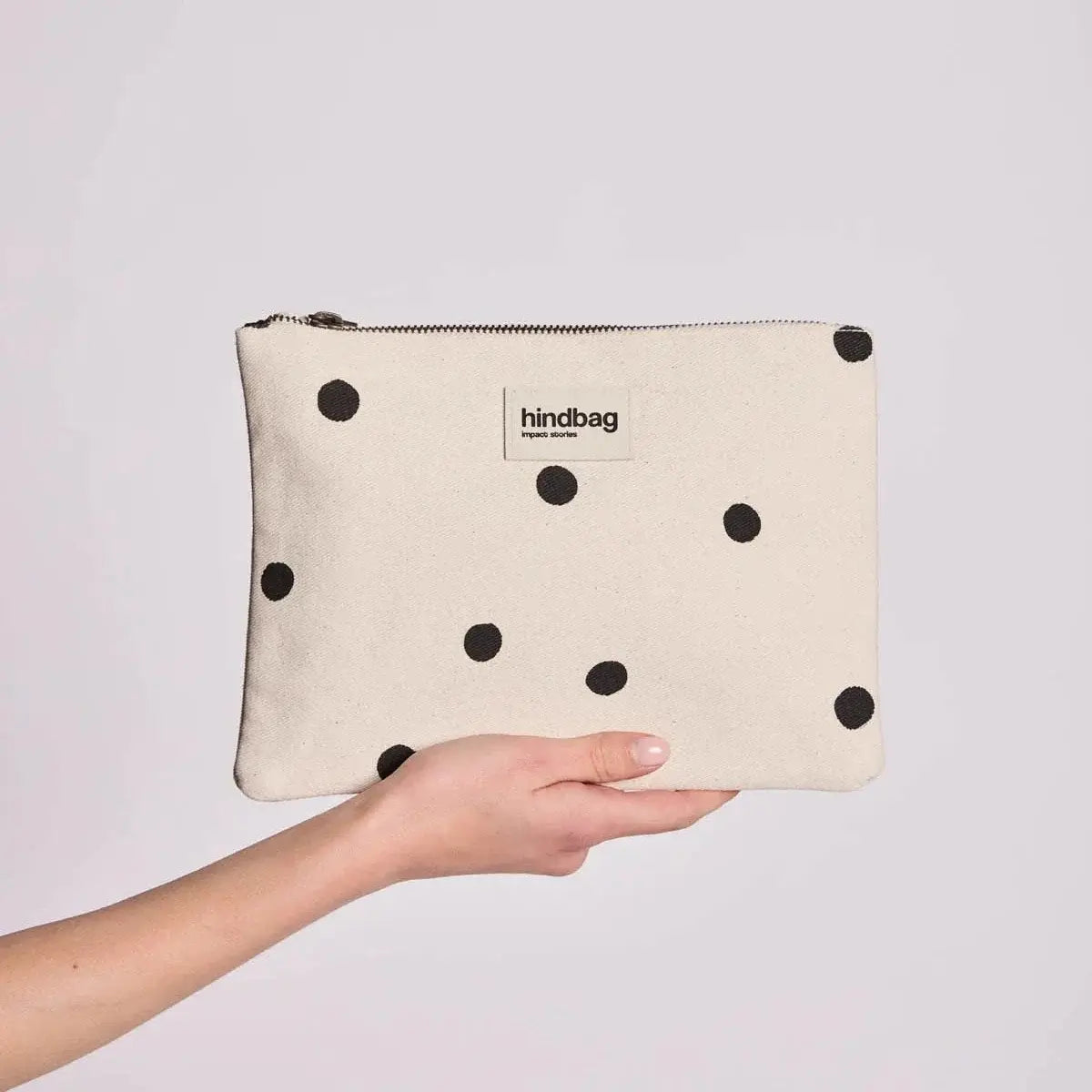 Ema Pouch | ecru polka dot