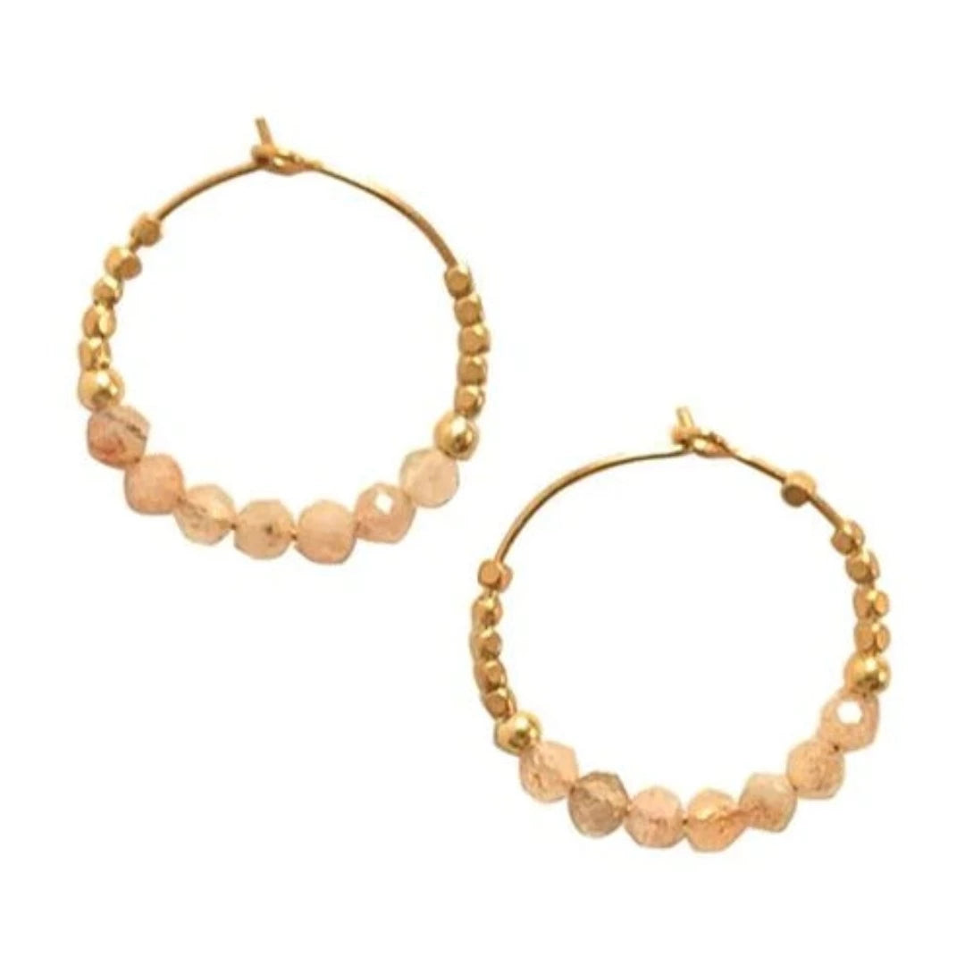Hoop Earrings Hoop Stones | Sunstone