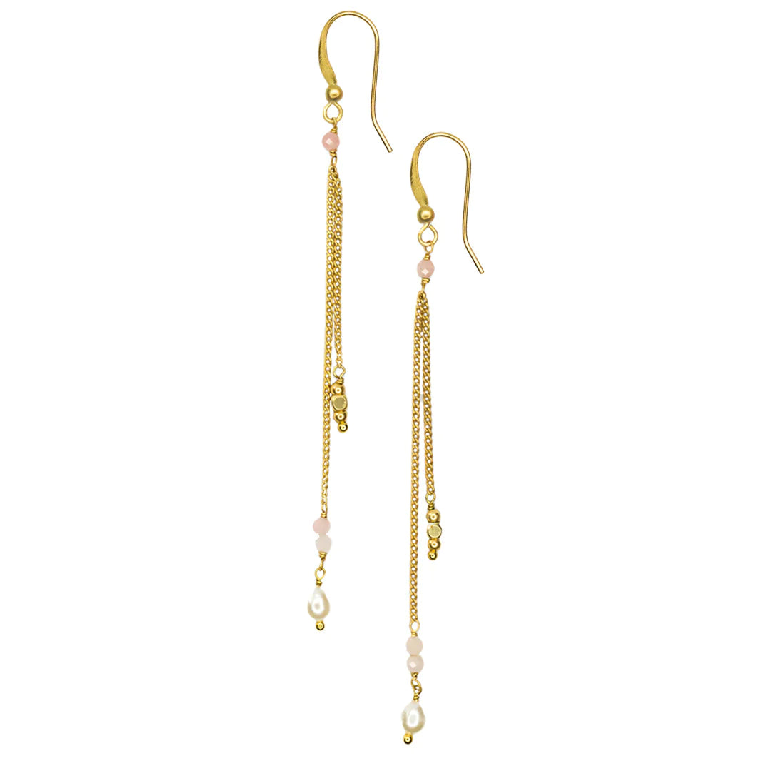 Dangling Earrings Kelly | Rose Quartz