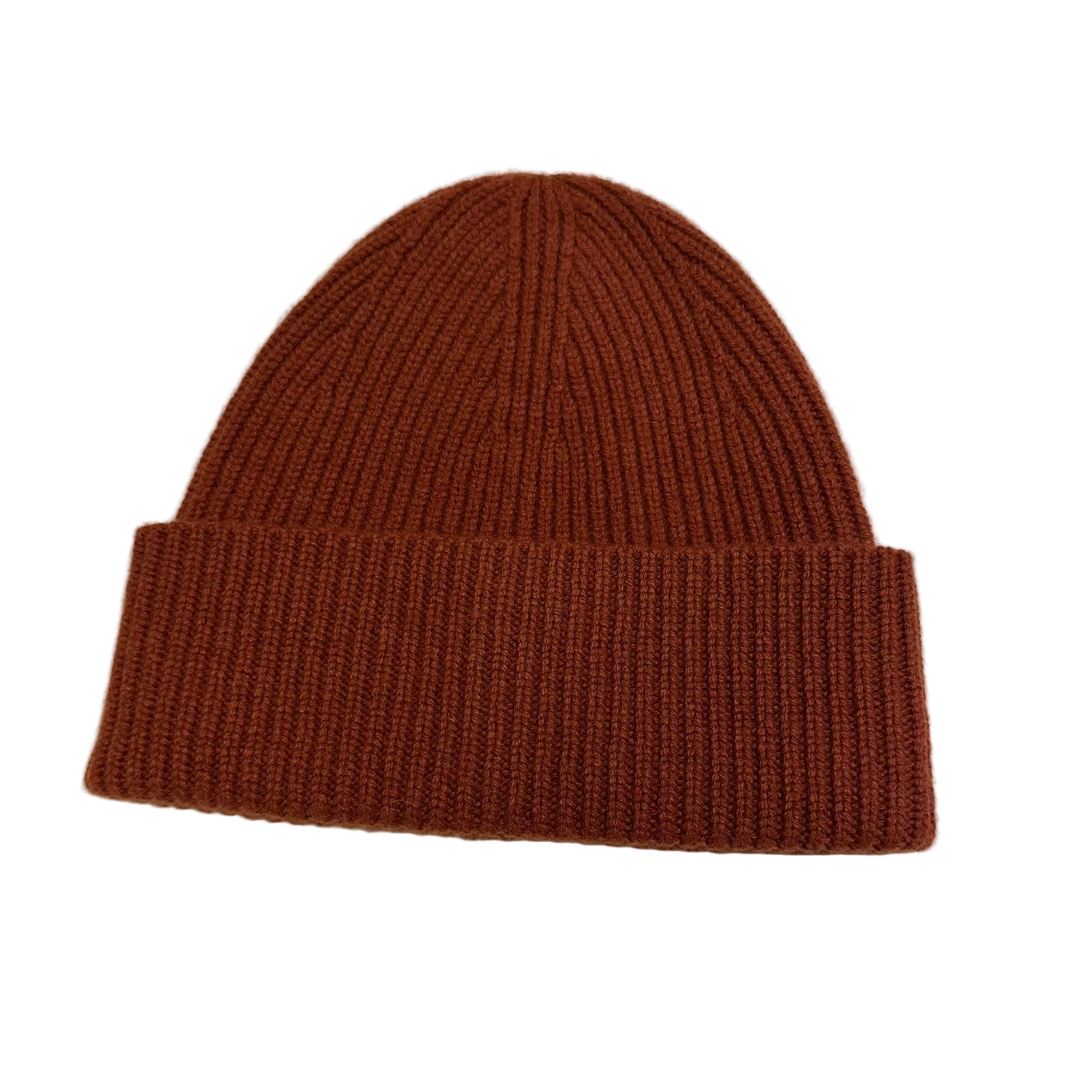 Cashmere Knit Beanie | rust