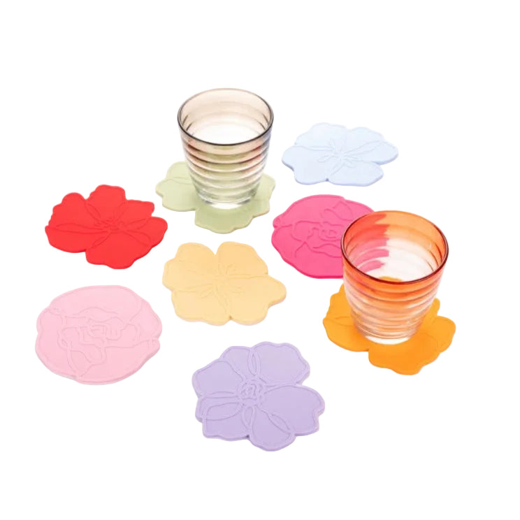 Silicone Glass Coaster Peony | pink