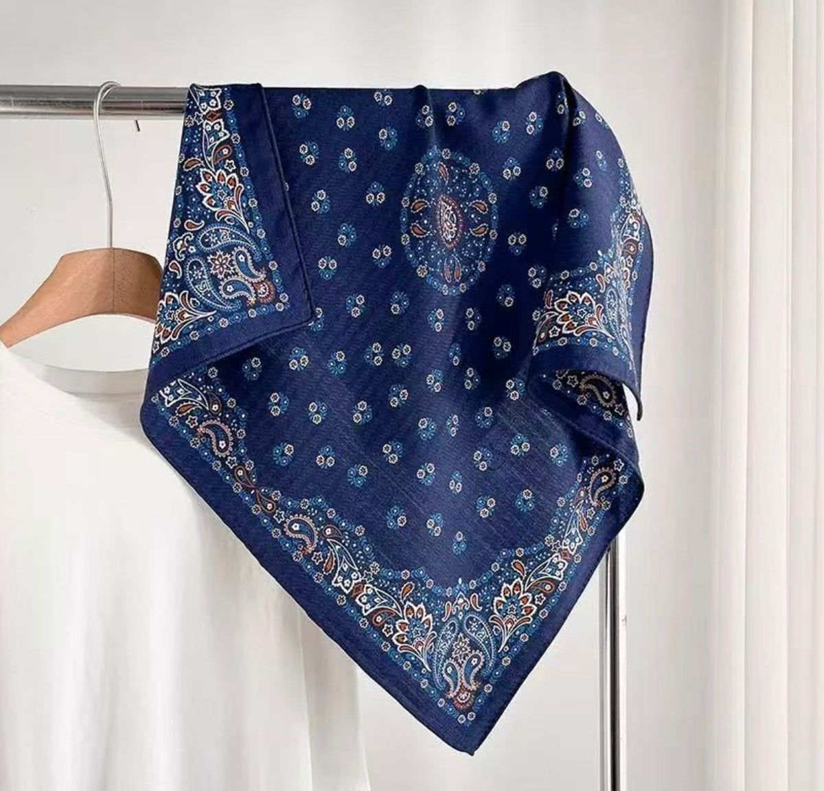 Halstuch Wolle & Seide | Bandana blau