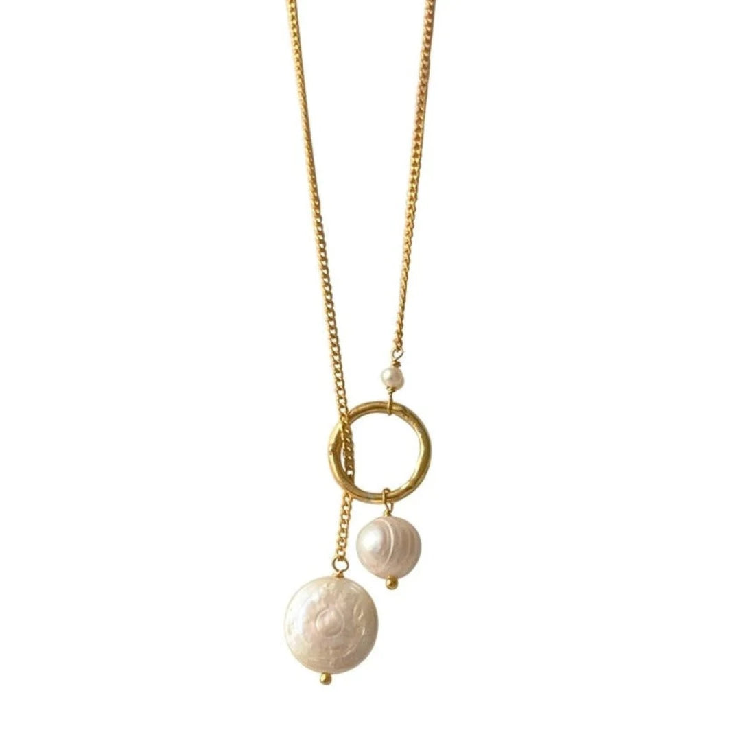 Circle Necklace with Pearl