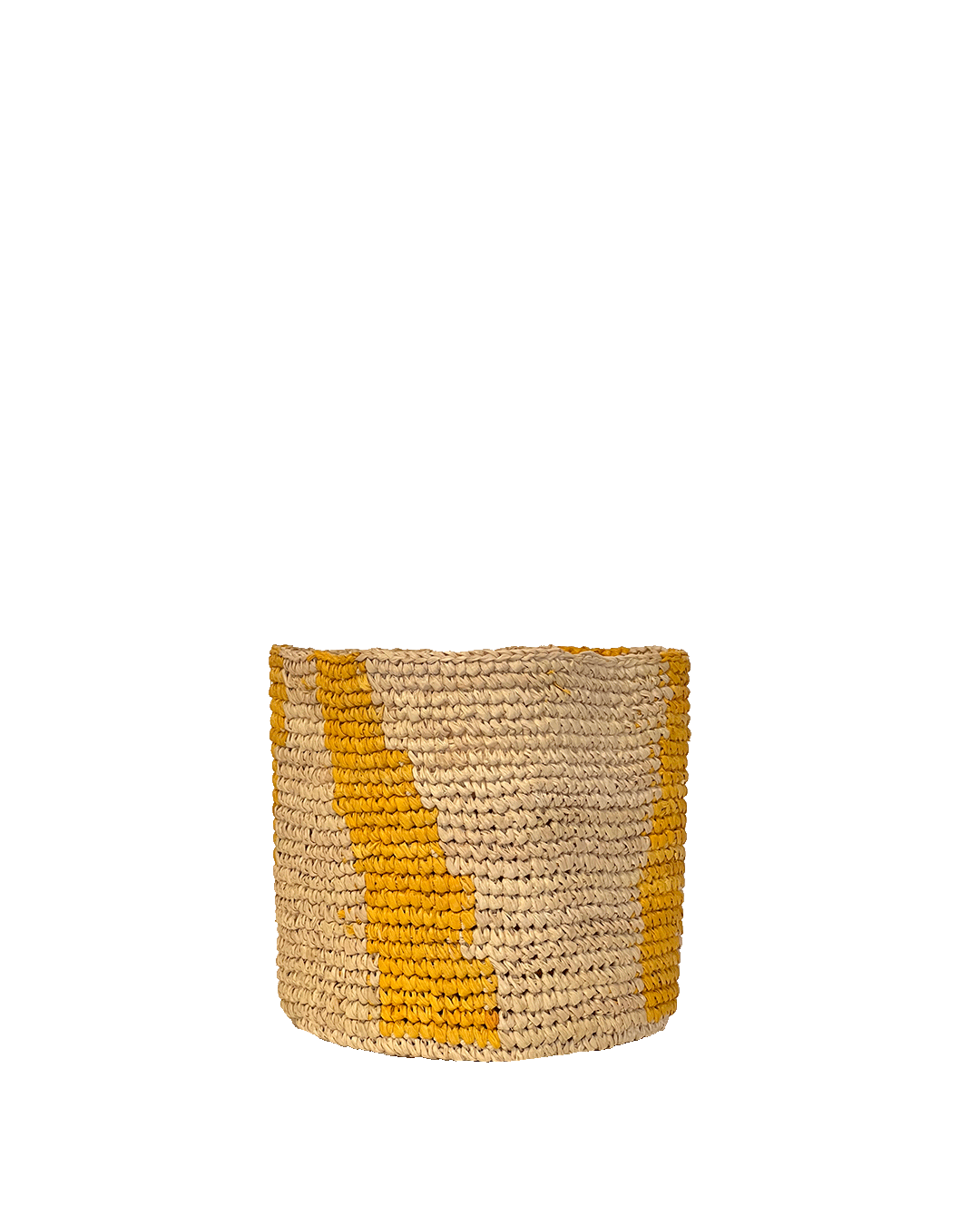 Korb geflochten S | yellow zigzag