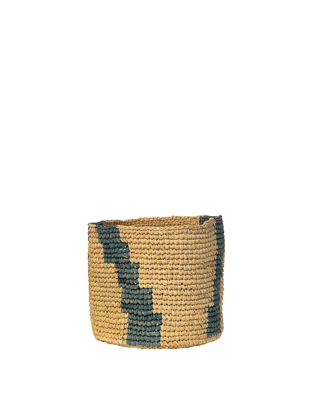 Basket woven S | aqua zigzag