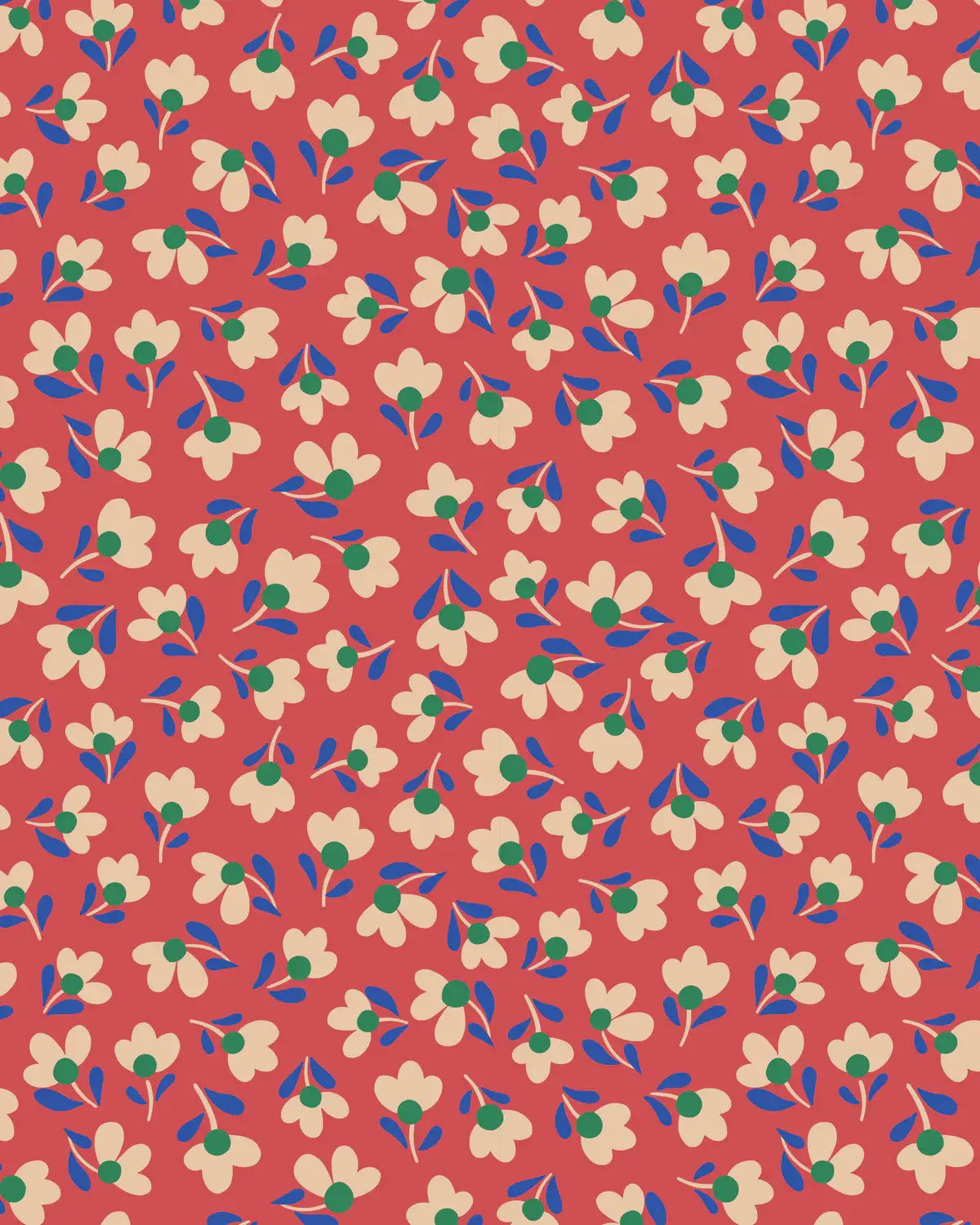 Geschenkpapier Rolle | red flowers