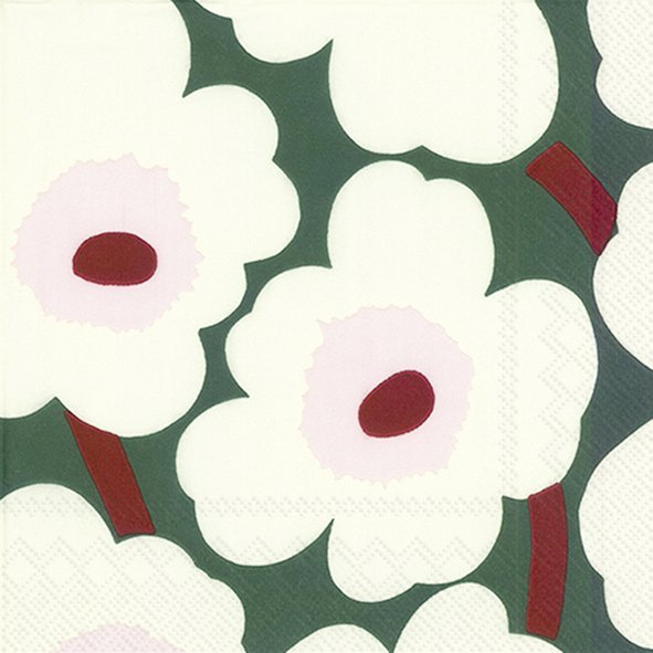 Serviettes 2 tailles | unikko green cream