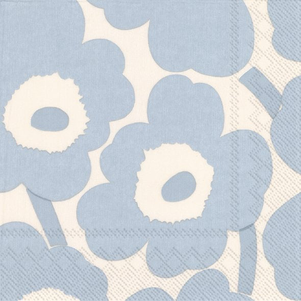 Napkins 2 Sizes | unikko cream light blue