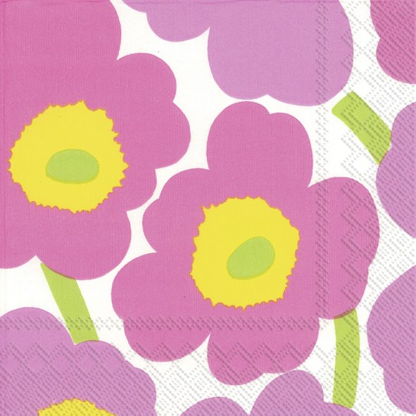 Serviettes 2 tailles | unikko rose clair