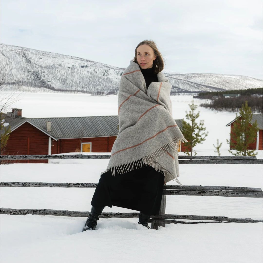 Couverture en laine Halla | cannelle