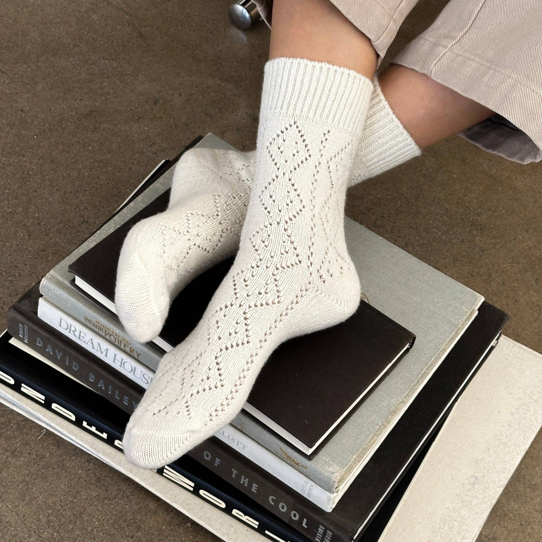 creme farbene cashmere Socken