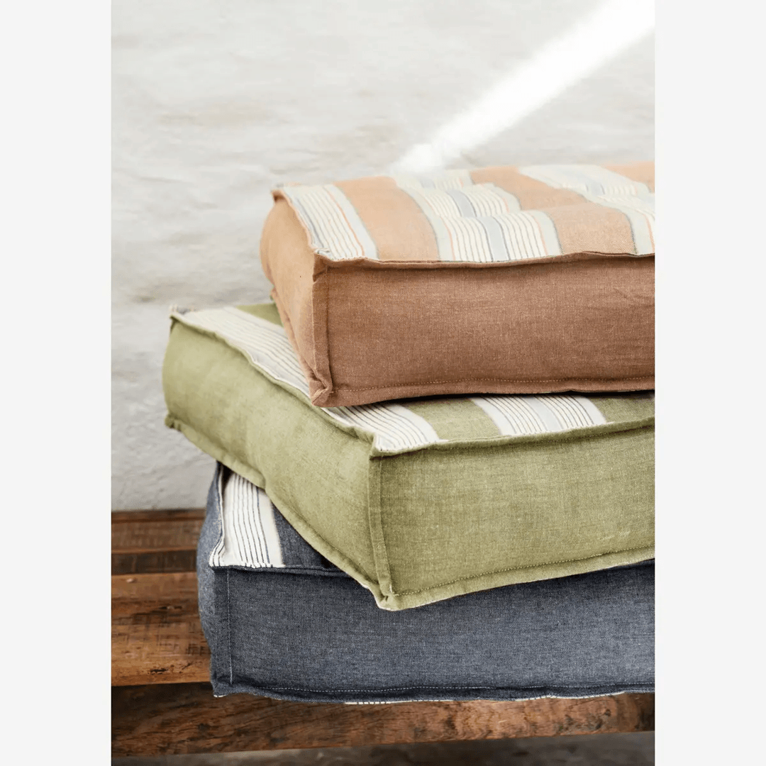 Coussin de sol 60x60cm | blanc cassé, vieux rose
