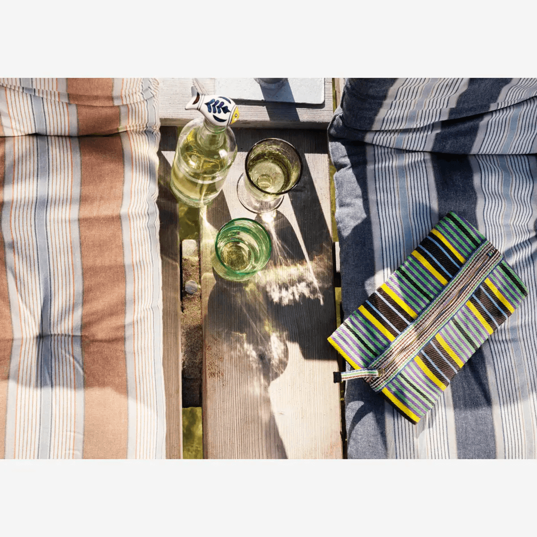 Mattress Pillow 60x100cm | striped multi blue
