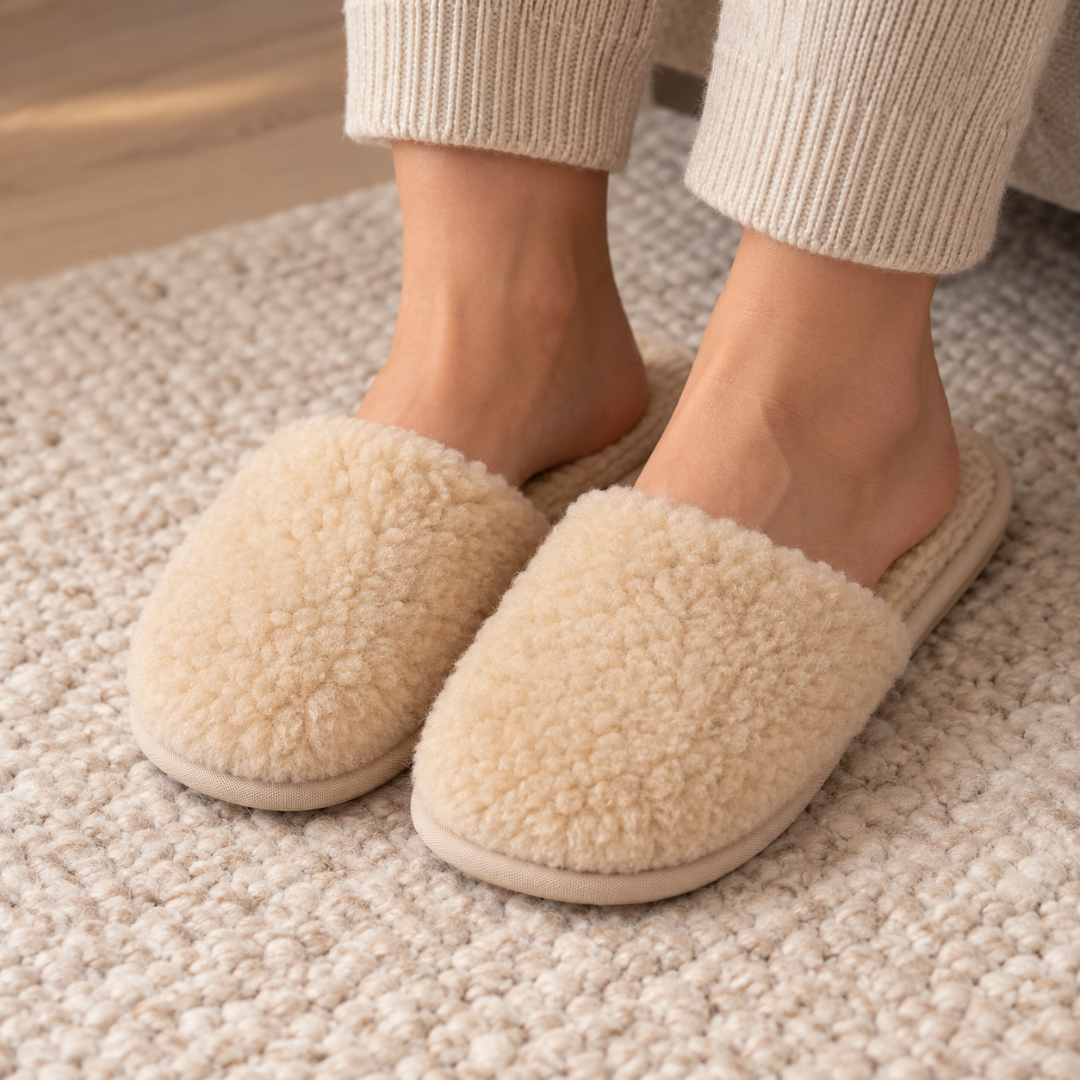 Woll-Hausschuhe beige | verschiedene Grössen