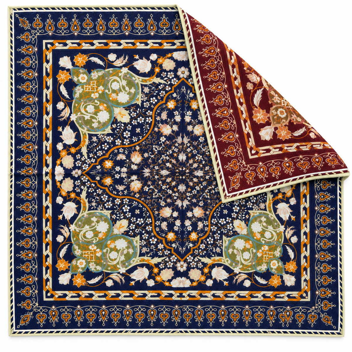 Halstuch Wolle & Seide | Floral Wendemotiv
