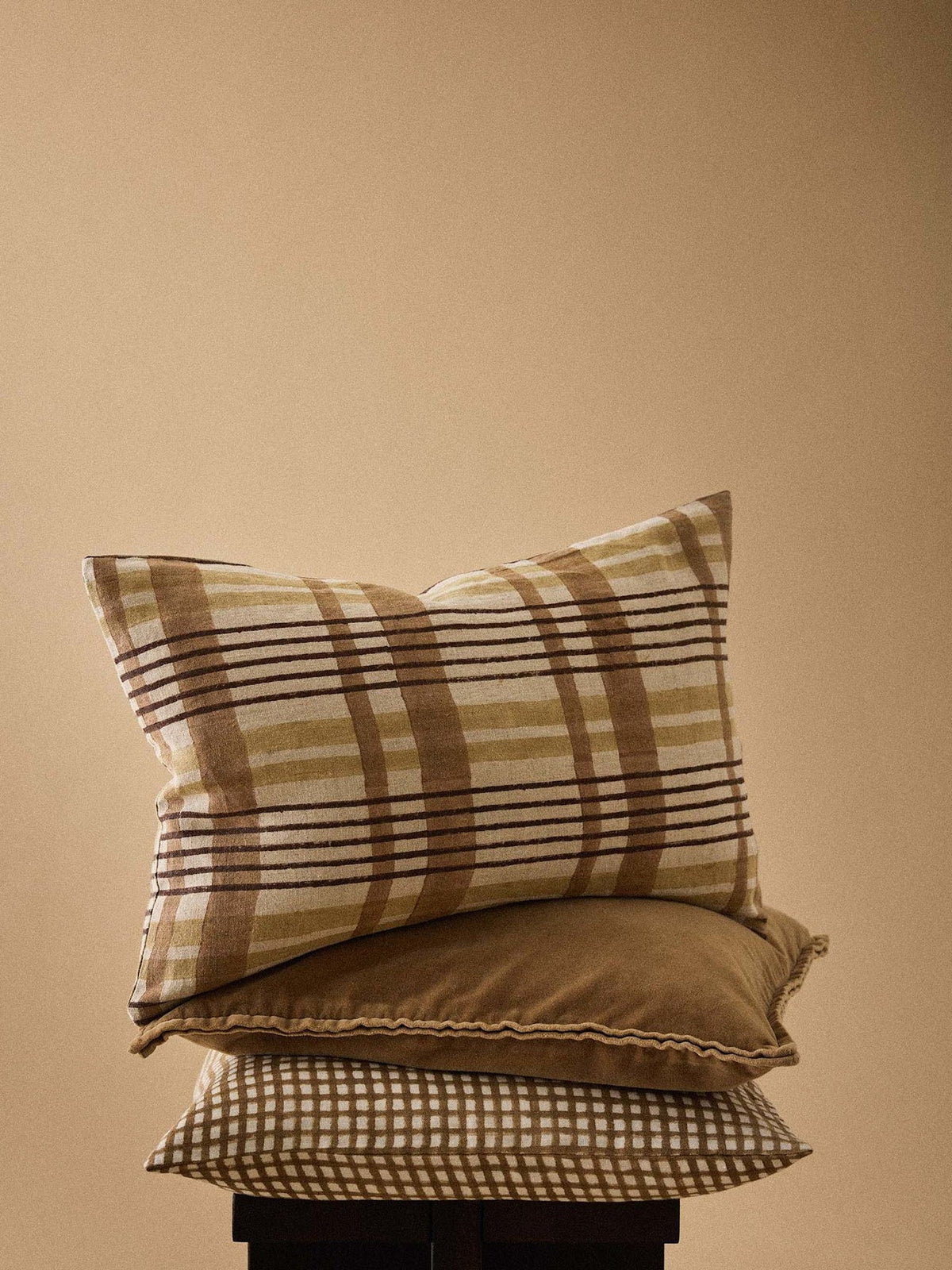 Kissenbezug Nico 40x60cm | block print brown