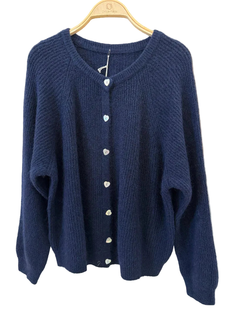Cardigan aus Alpaka & Wolle | navy