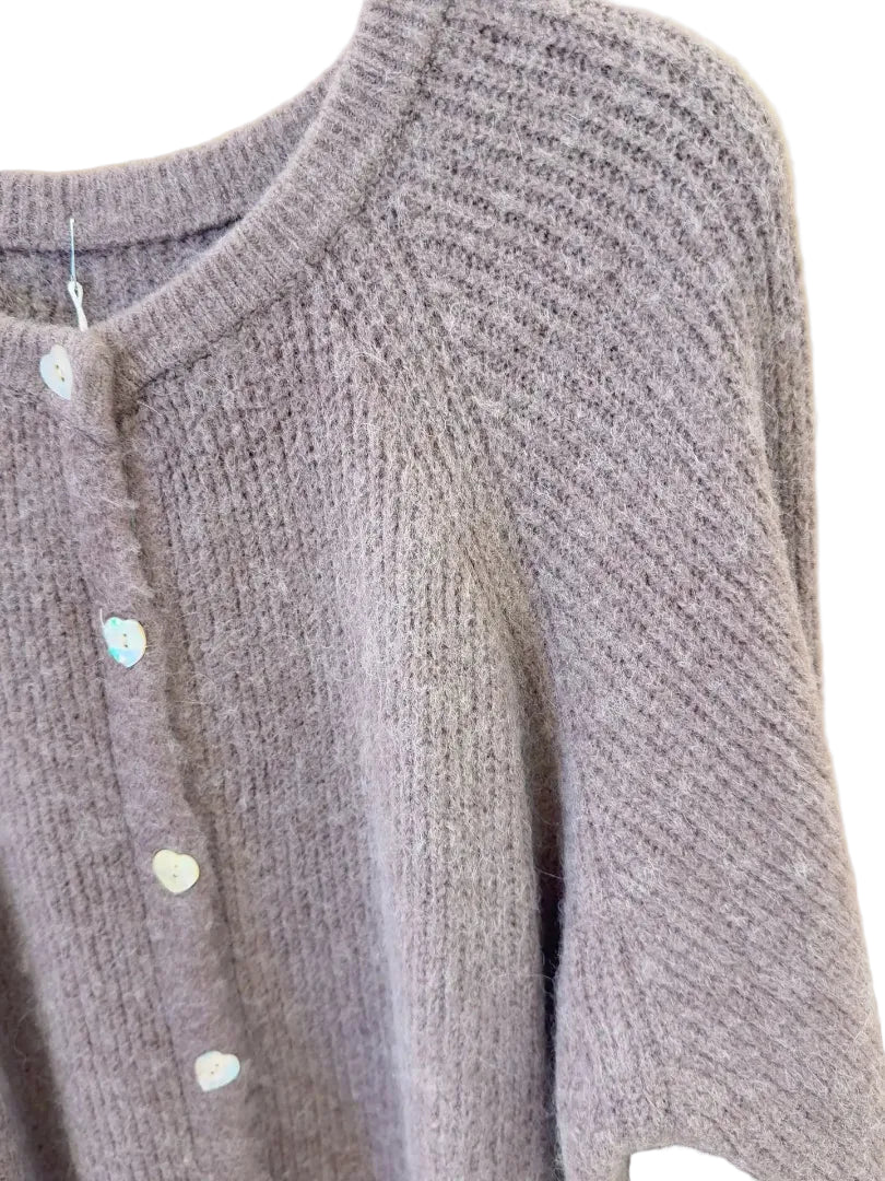 Cardigan aus Alpaka & Wolle | taupe