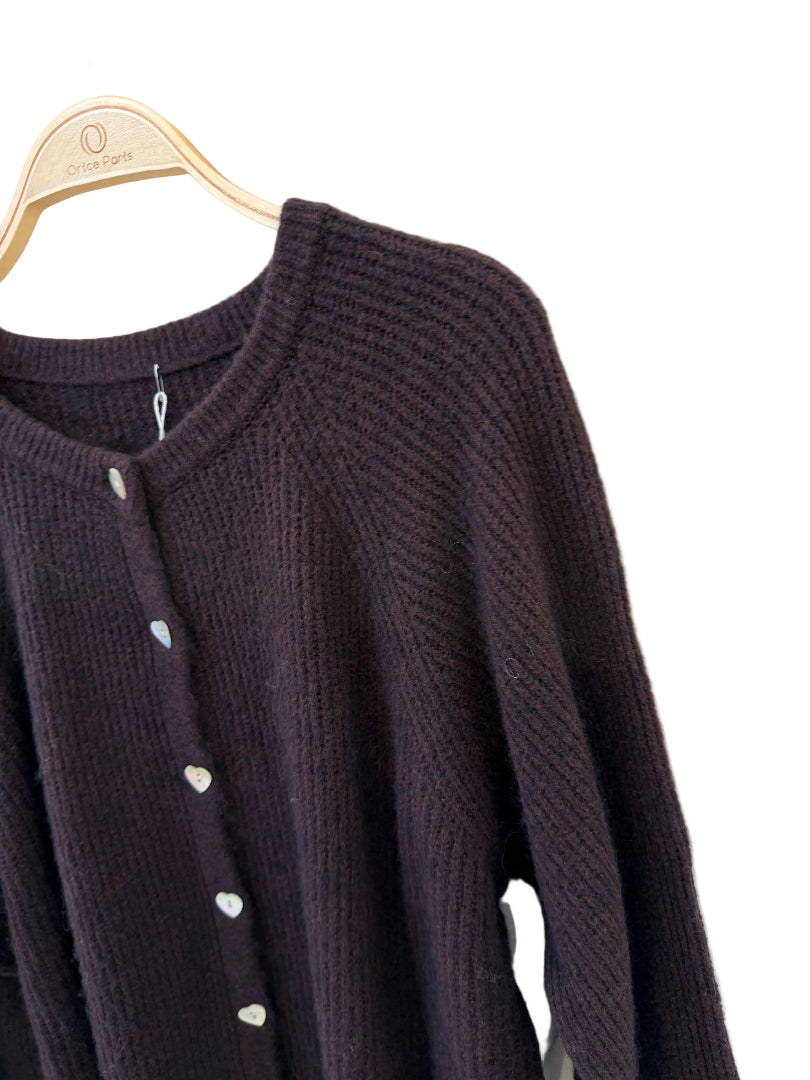 Cardigan aus Alpaka & Wolle | choco