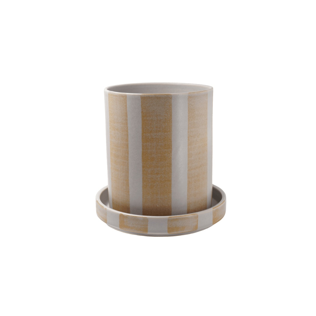 Flower pot with saucer Kruka | ochre