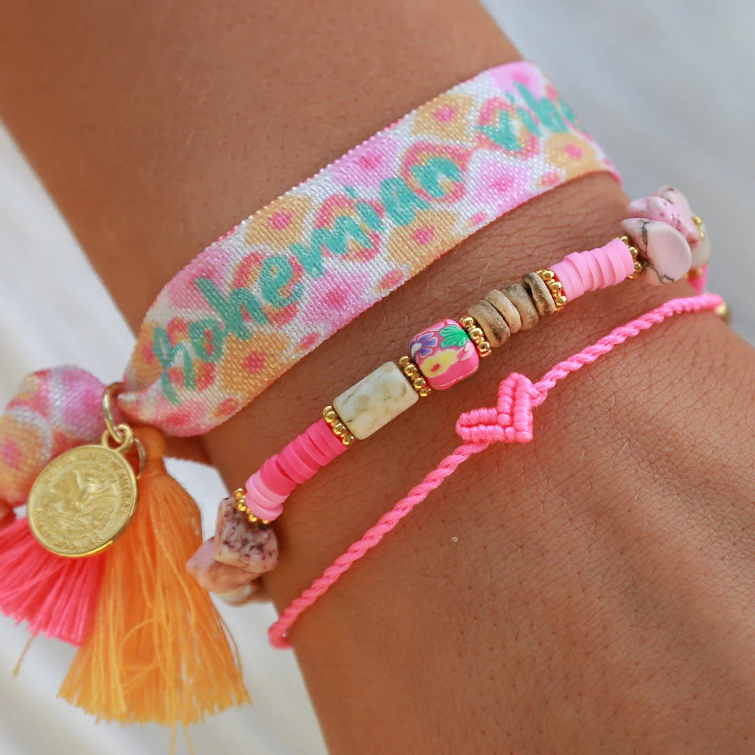 Bracelet Heart mini | neon pink