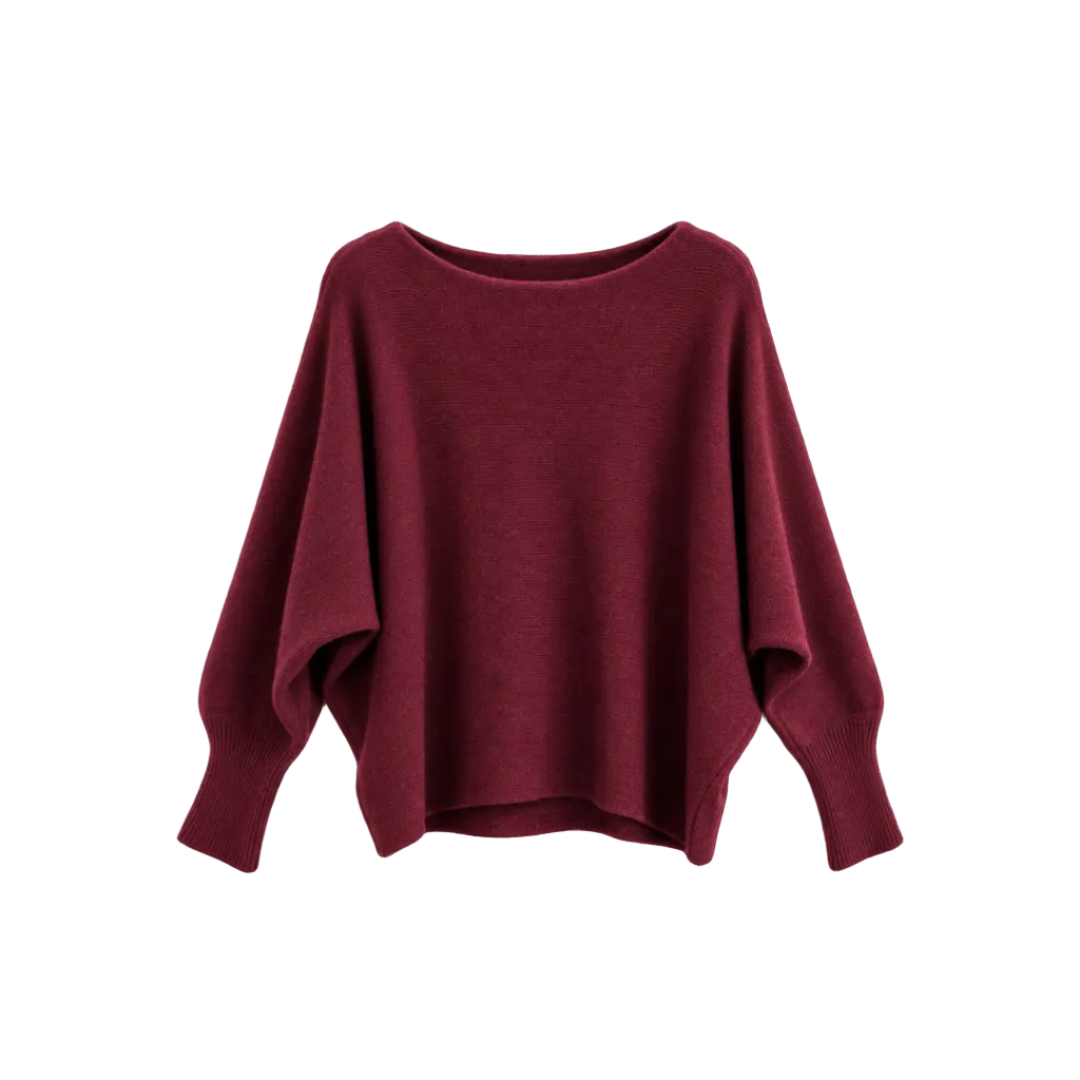 Pullover mit Fledermausärmeln | bordeaux