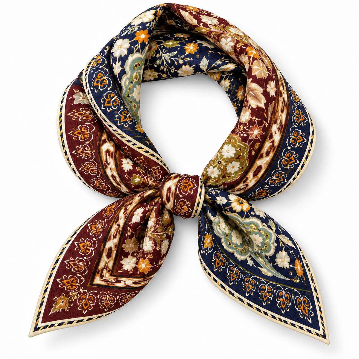 Halstuch Wolle & Seide | Floral Wendemotiv