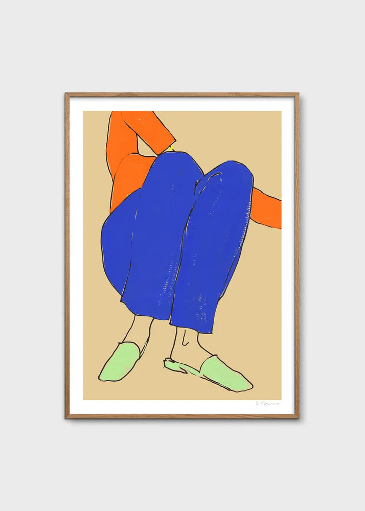 Art Print Lying Down in Blue and Red | 2 Grössen
