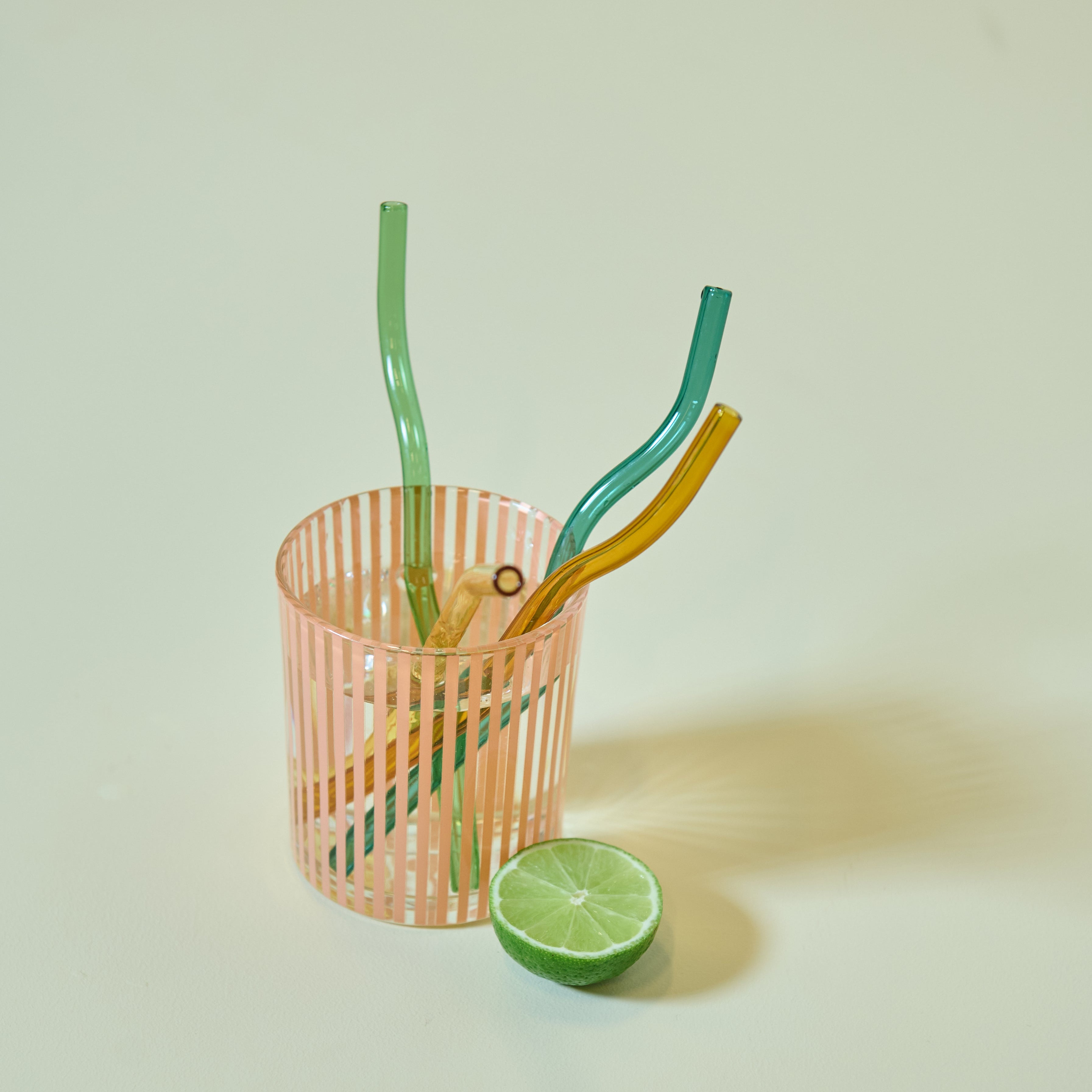 Lot de 4 pailles en verre | multicolore