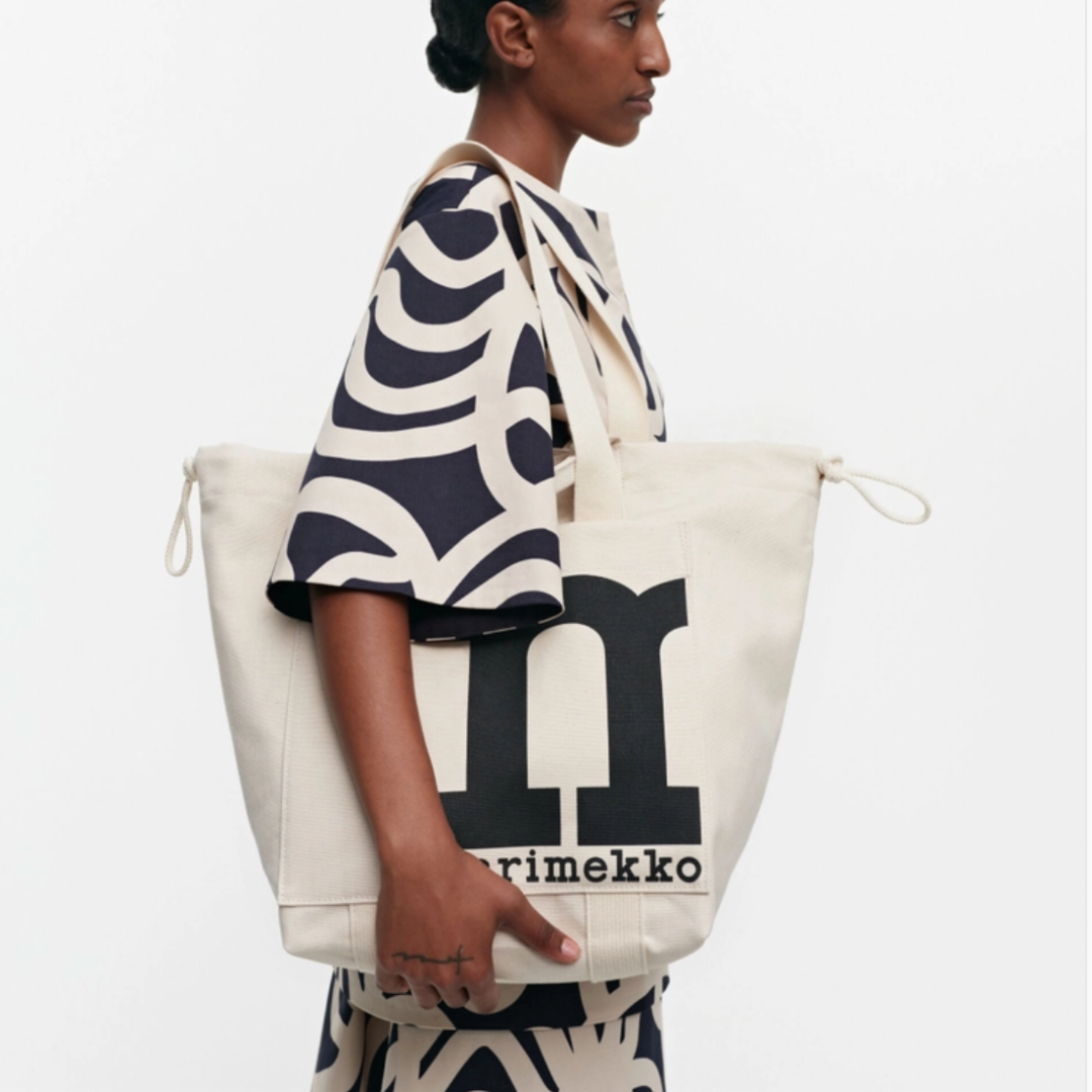 Grand cabas en coton bio | Logo Marimekko