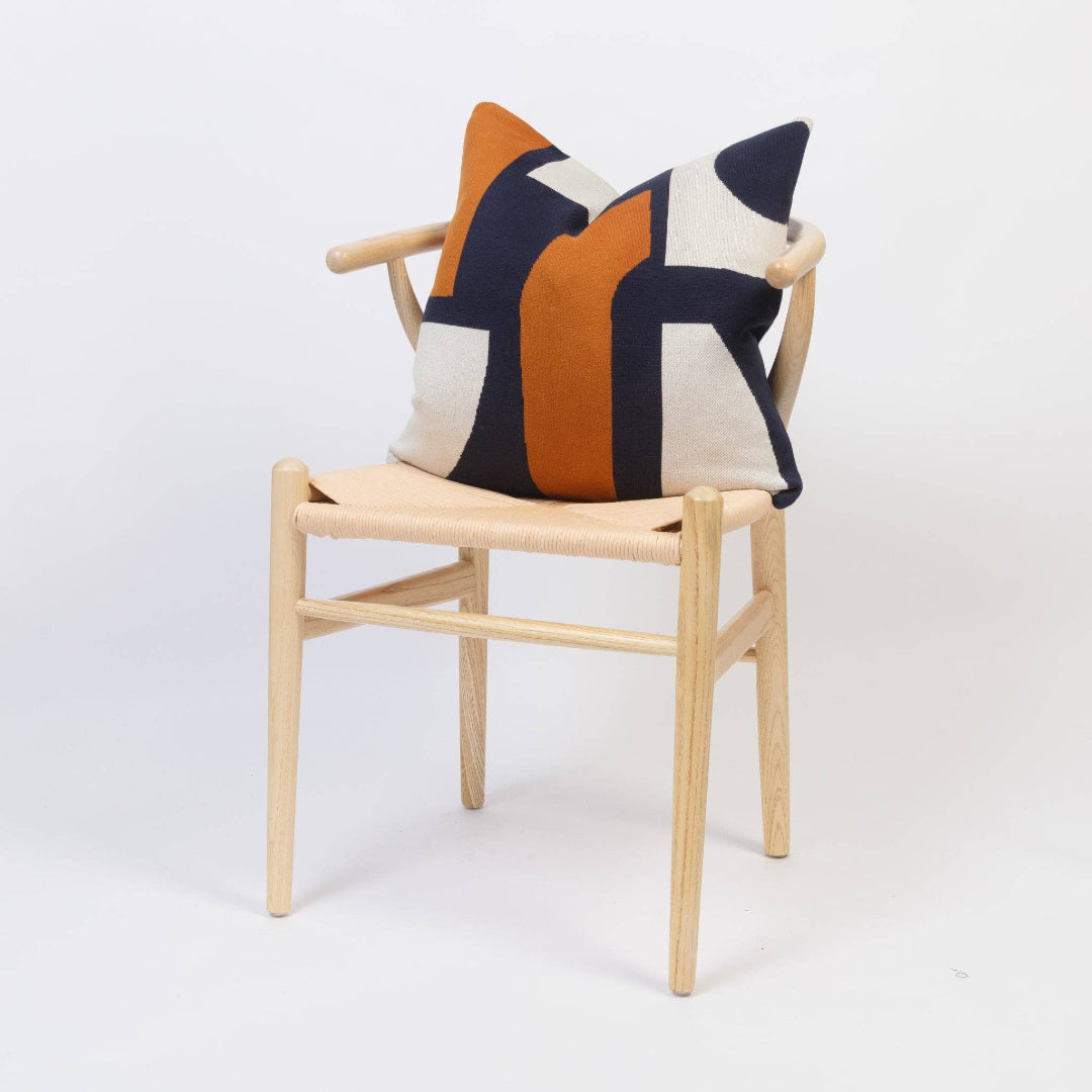 Housse de coussin décoratif/de canapé en tricot de coton : Moutarde brute