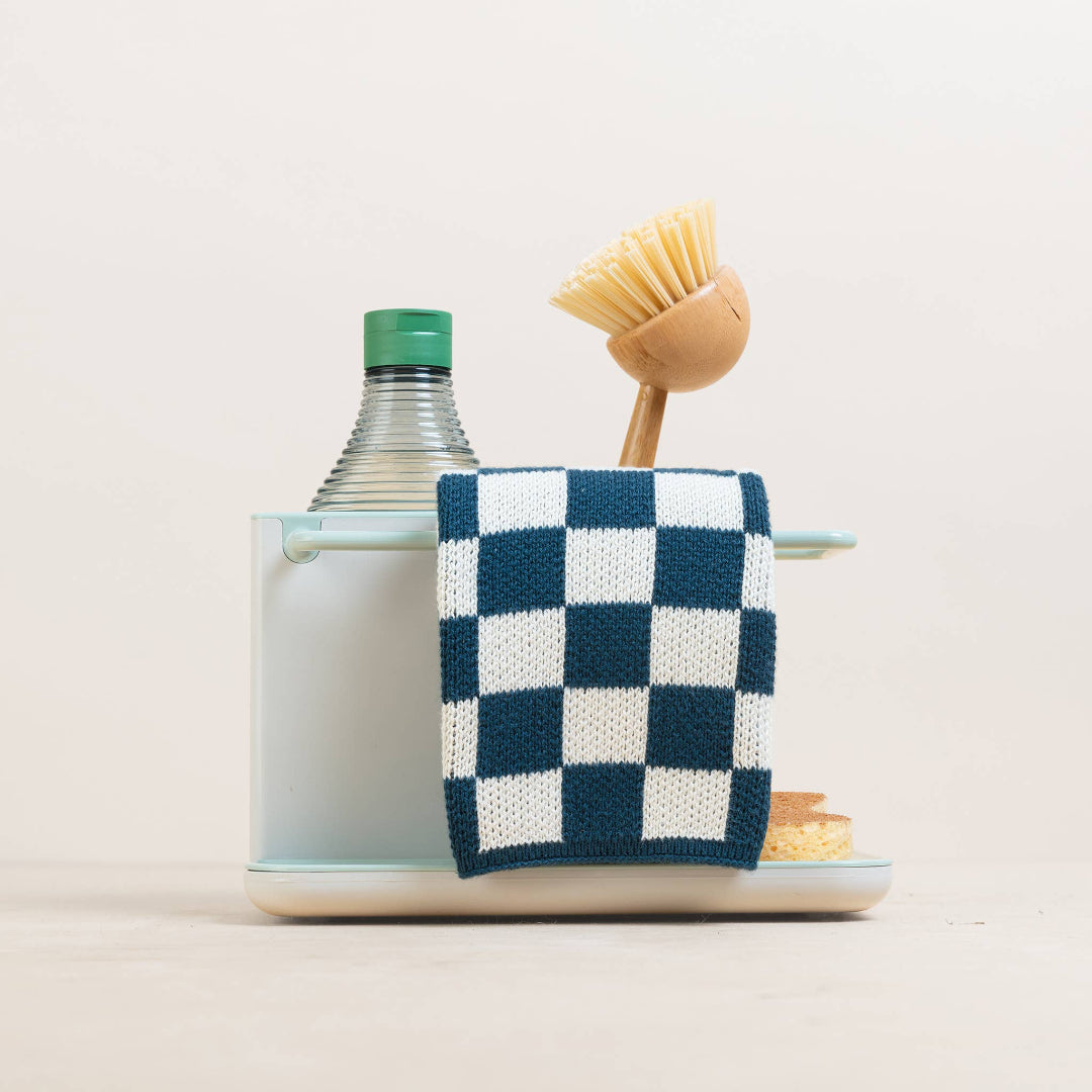Chiffons à vaisselle en coton réutilisables et écologiques : Carreaux moutarde