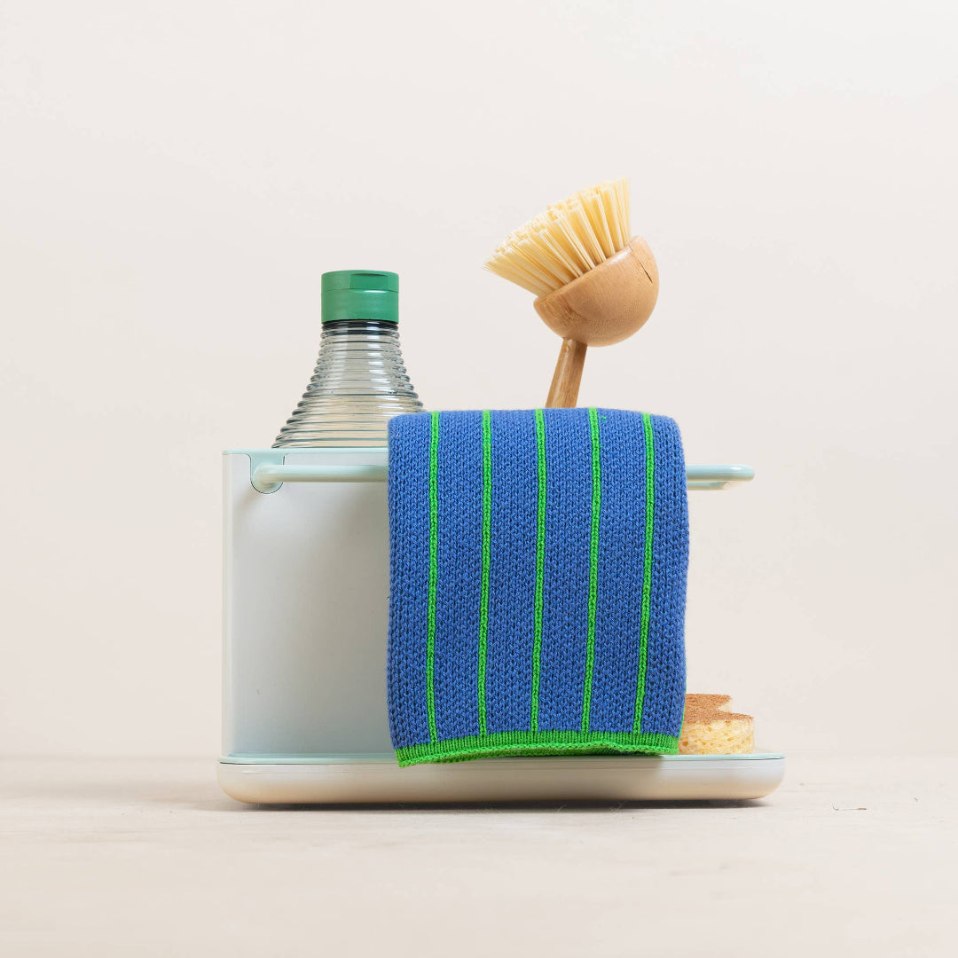 Chiffons à vaisselle en coton réutilisables et écologiques : rayés verts