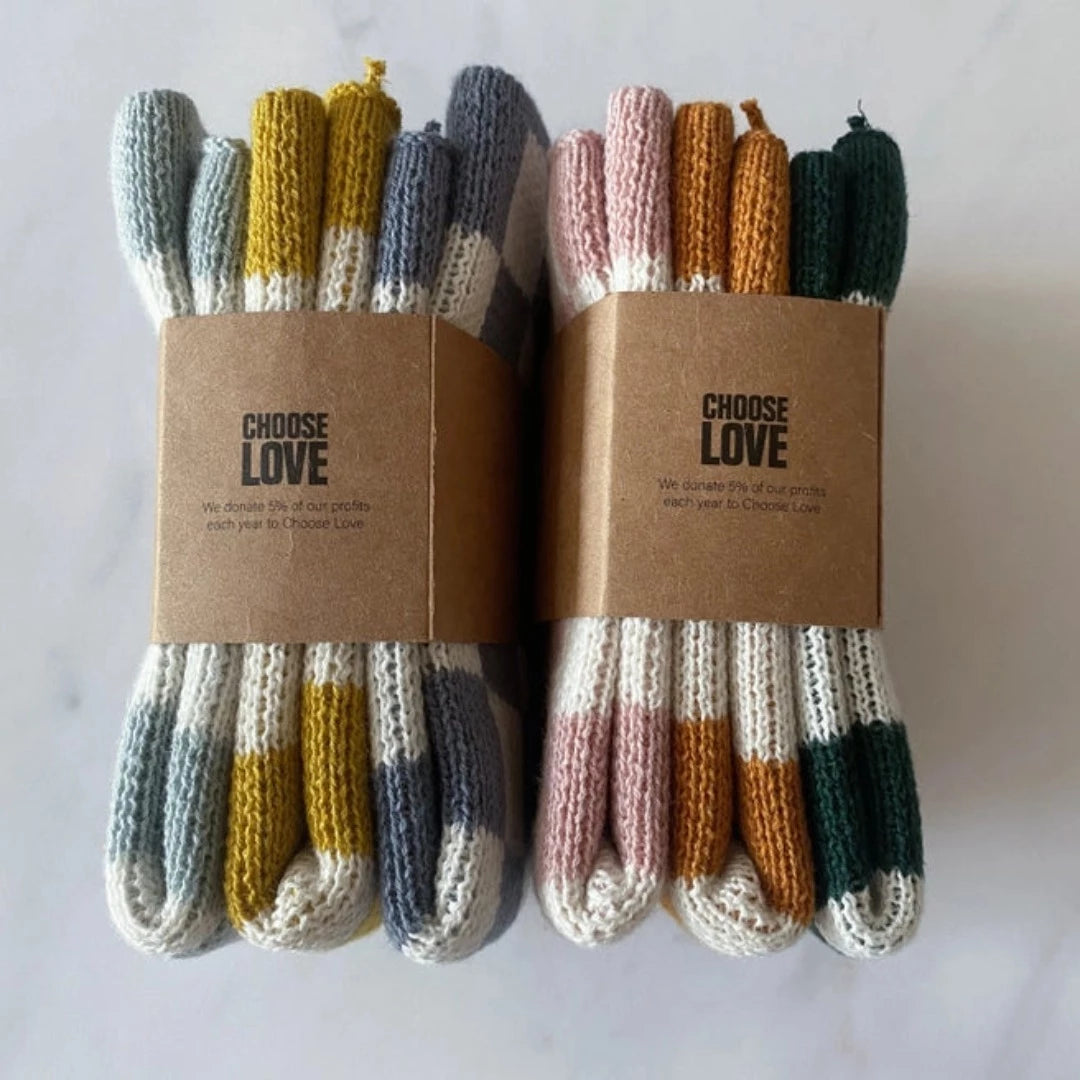 Lot de 3 torchons à carreaux | écru, bleu, aqua, moutarde