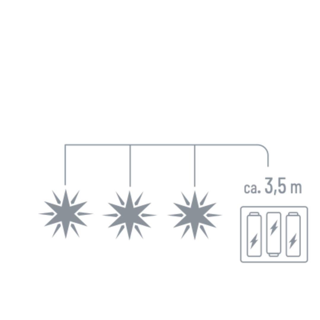 3er Baby Sternenkette mit Batterie | Ø 8cm