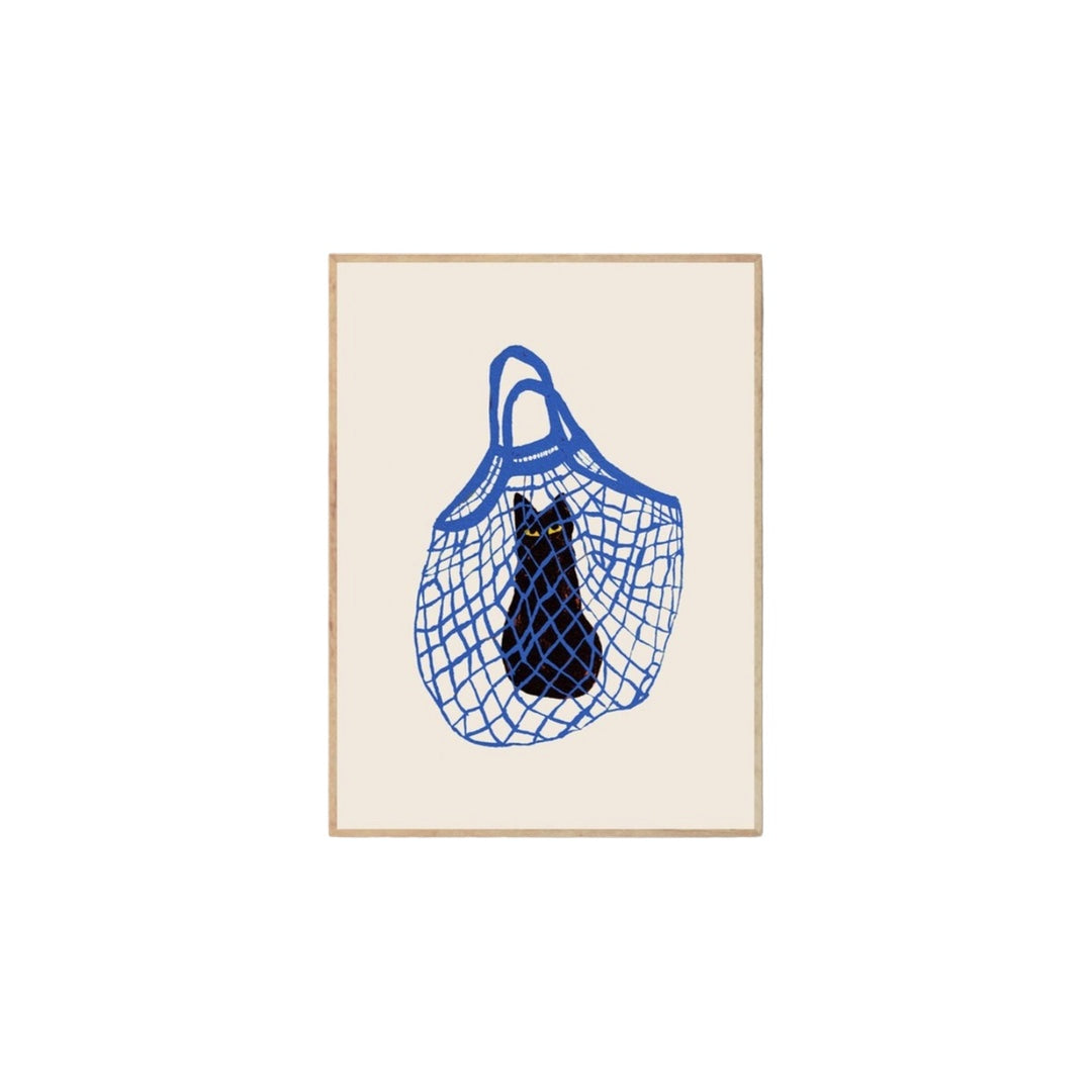 Framed Art Print The Cat's in the Bag | 30x40cm