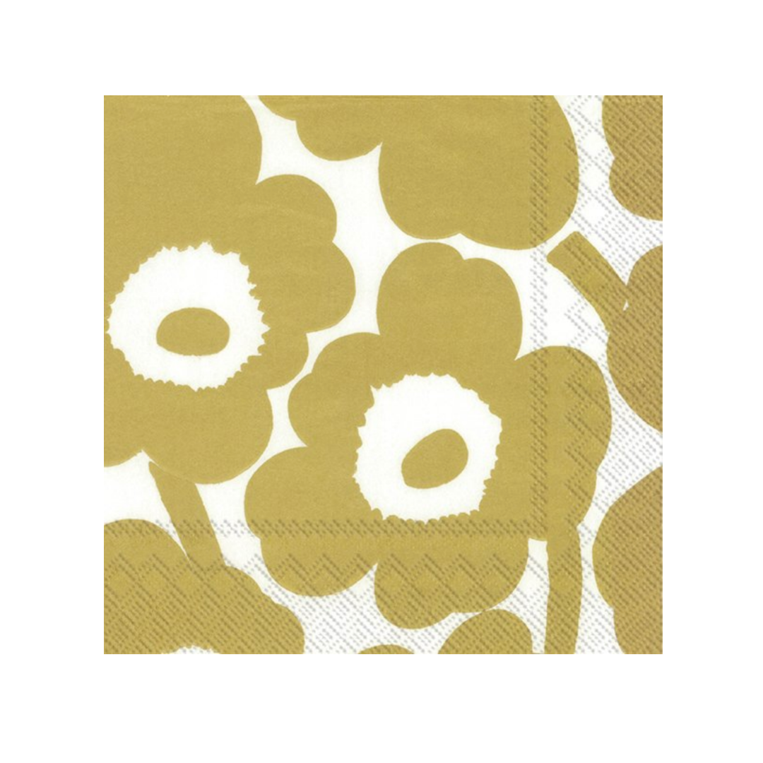 Festliche Papierservietten mit dem beliebten Marimekko Unikko Muster,