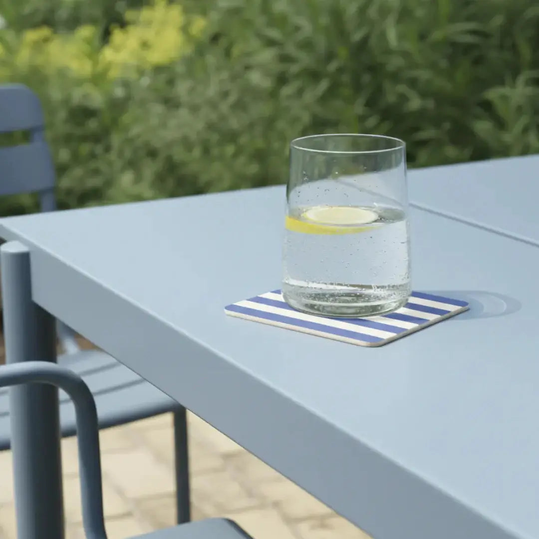 Coaster striped | lichen blue