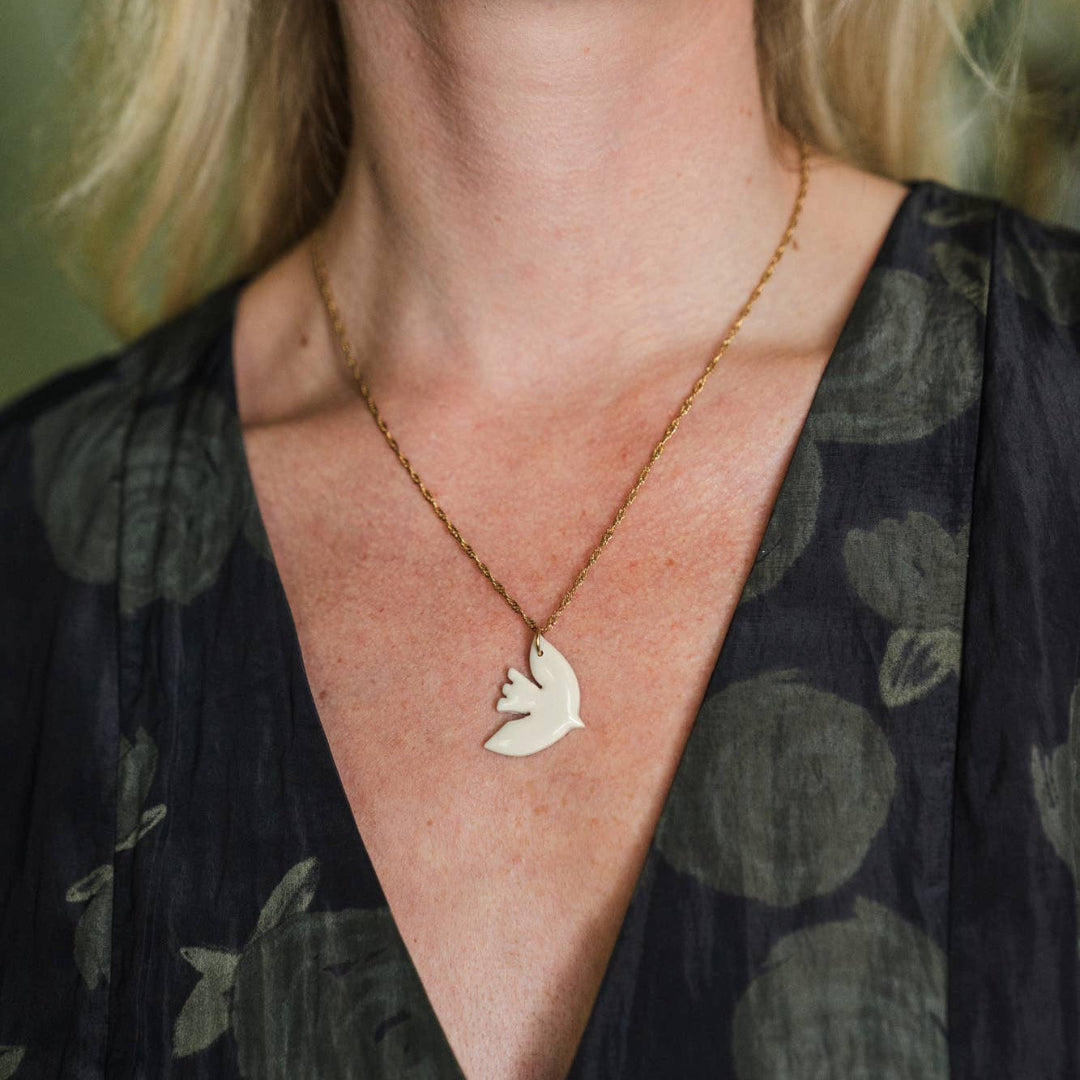 Necklace Paloma | Bird ivory