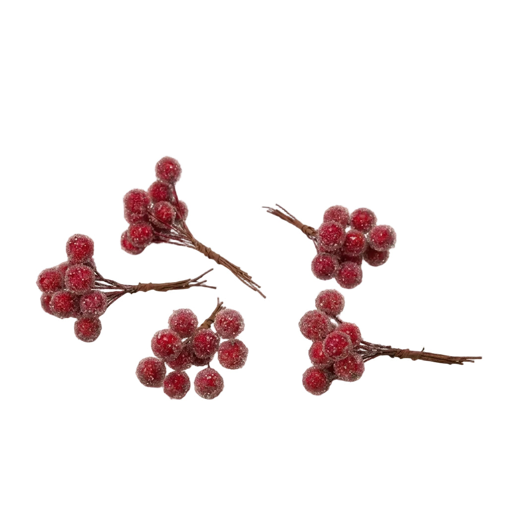 Deko Beeren mit Frost | rot