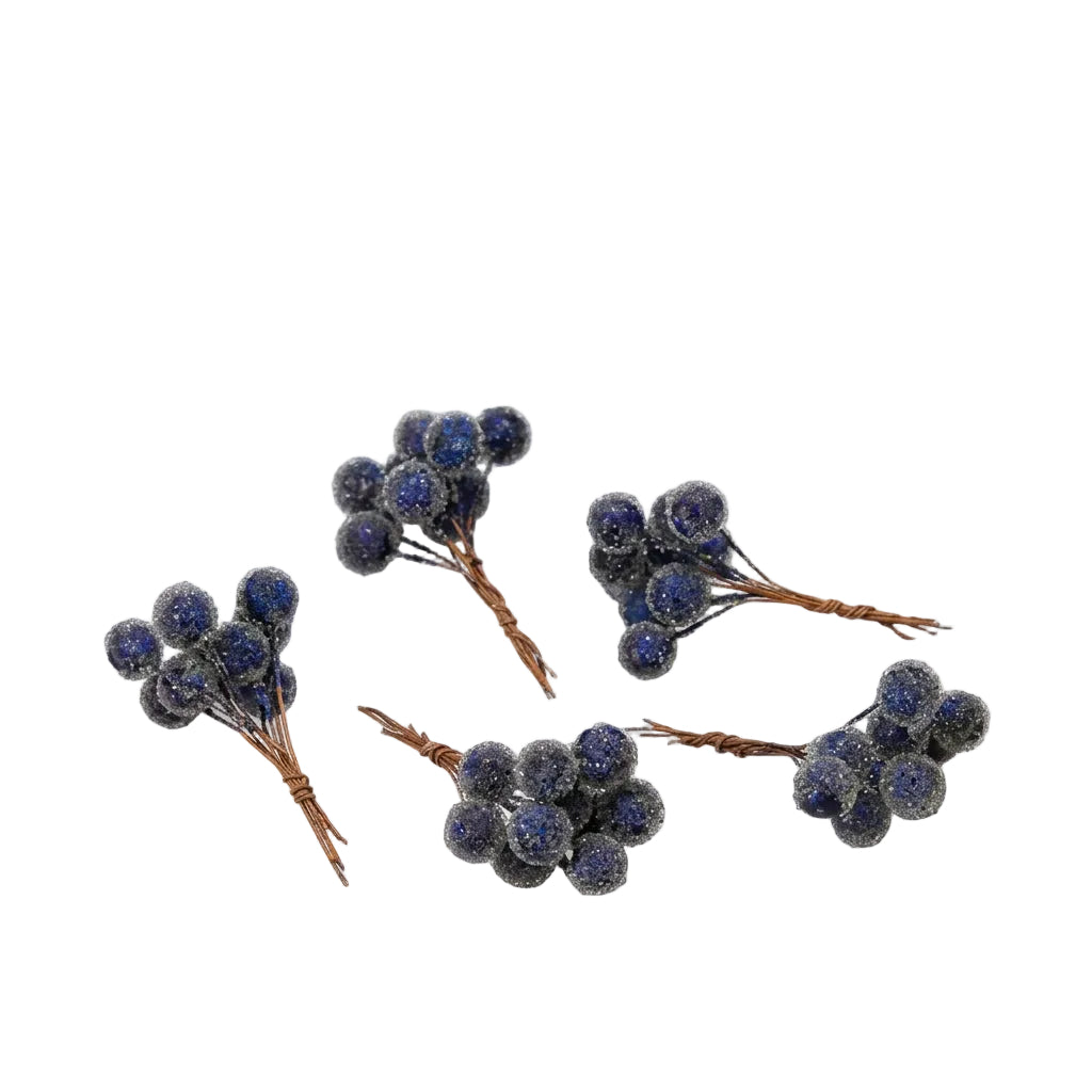 Deko Beeren mit Frost | blau