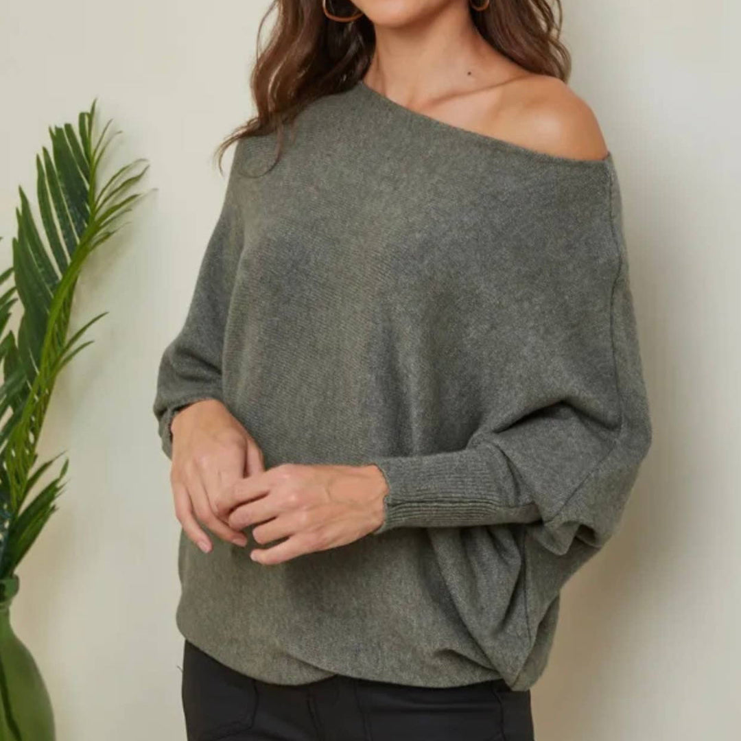 Pullover mit Fledermausärmeln | khaki