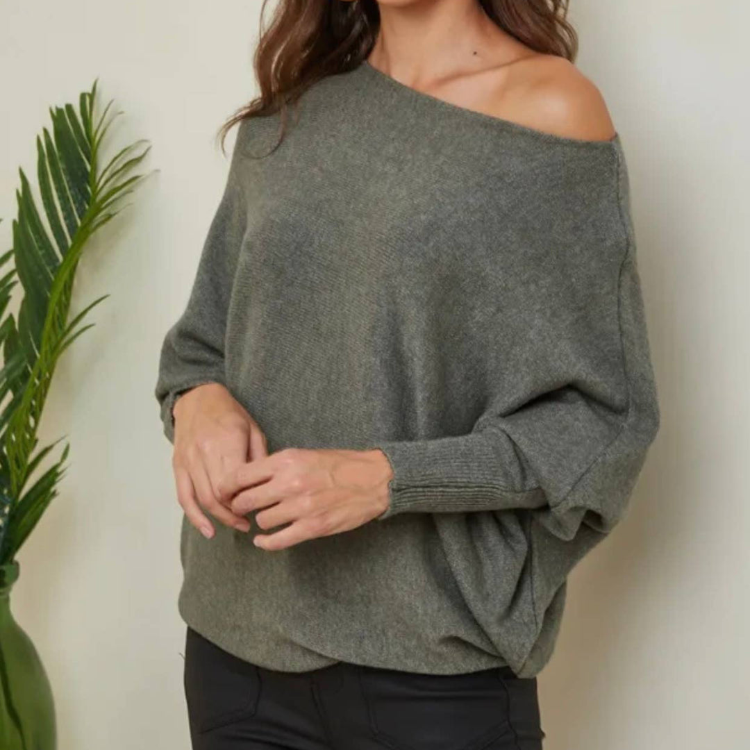 Pullover mit Fledermausärmeln | mustard
