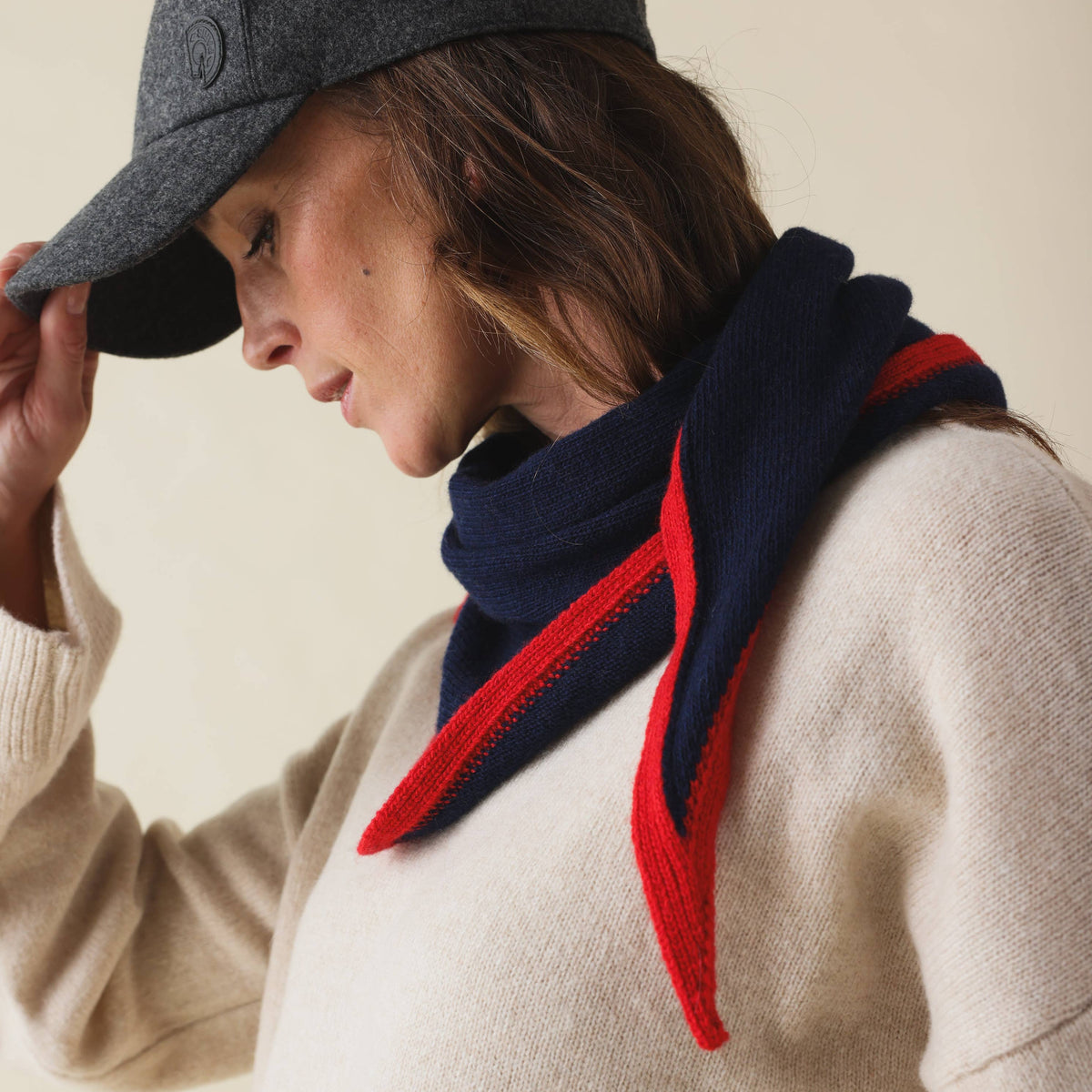 Sophie Scarf Colette | navy & rot