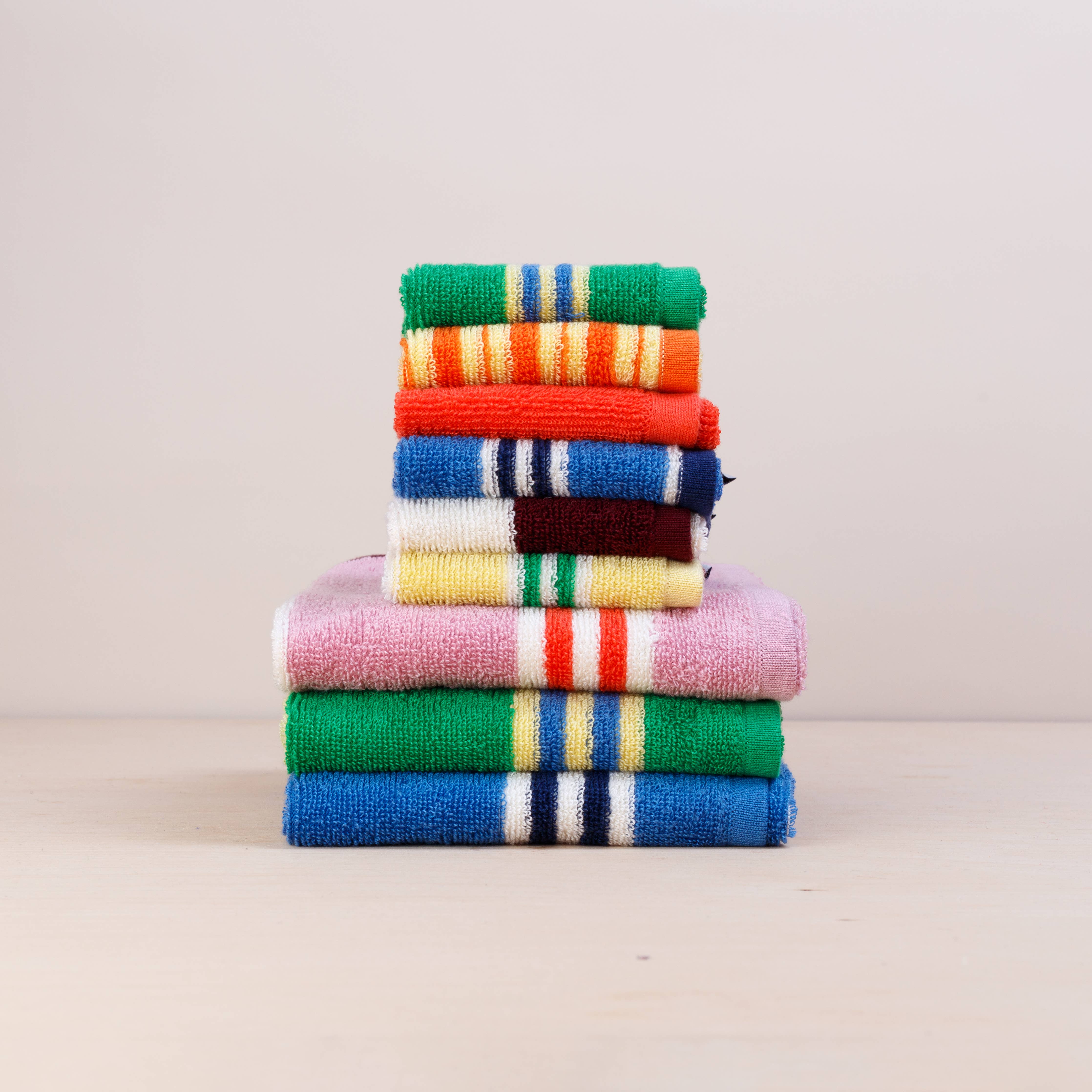 Frotte-Handtuch gestreift | kobalt