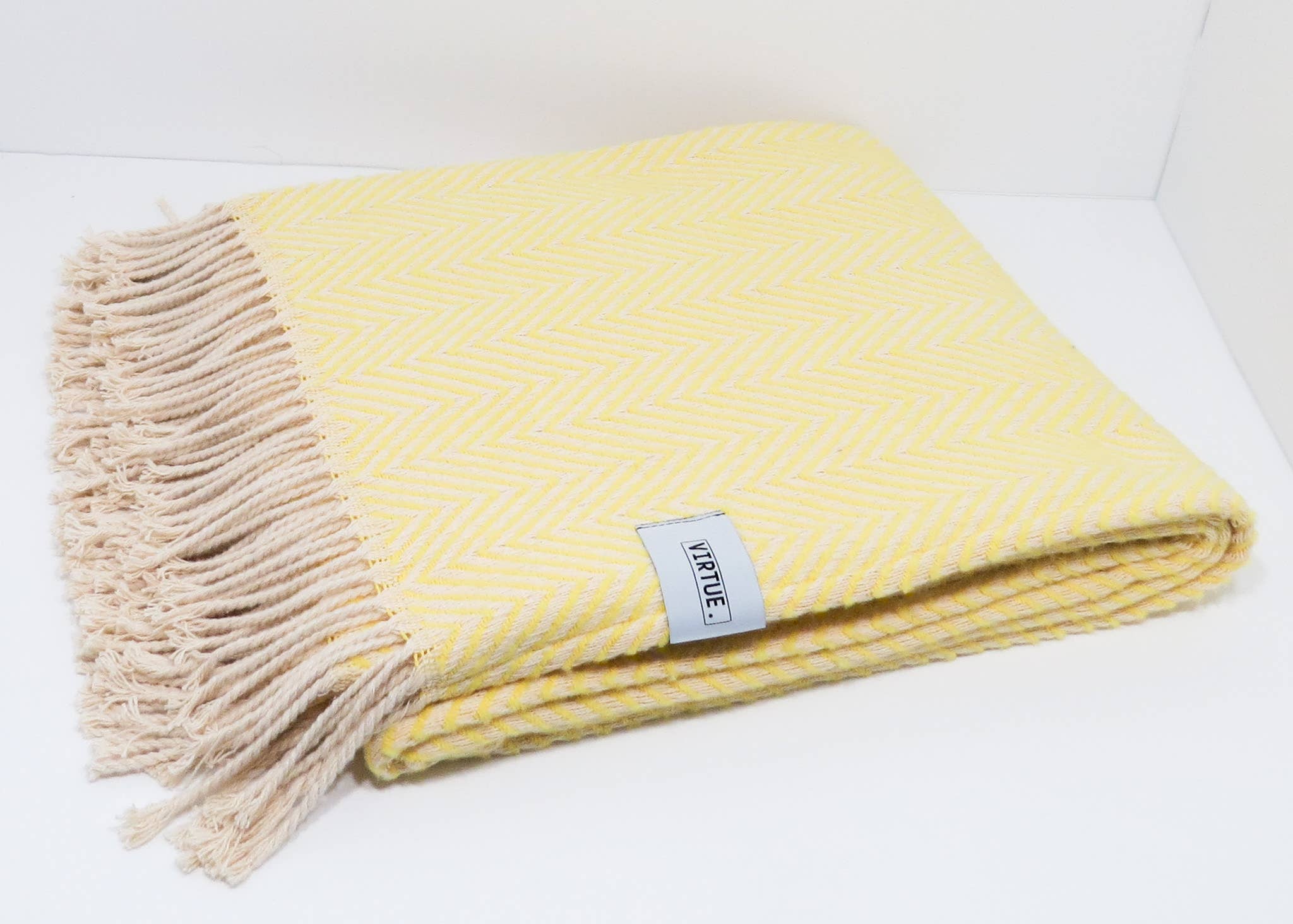 Couverture en coton 130x170cm | jaune beurre